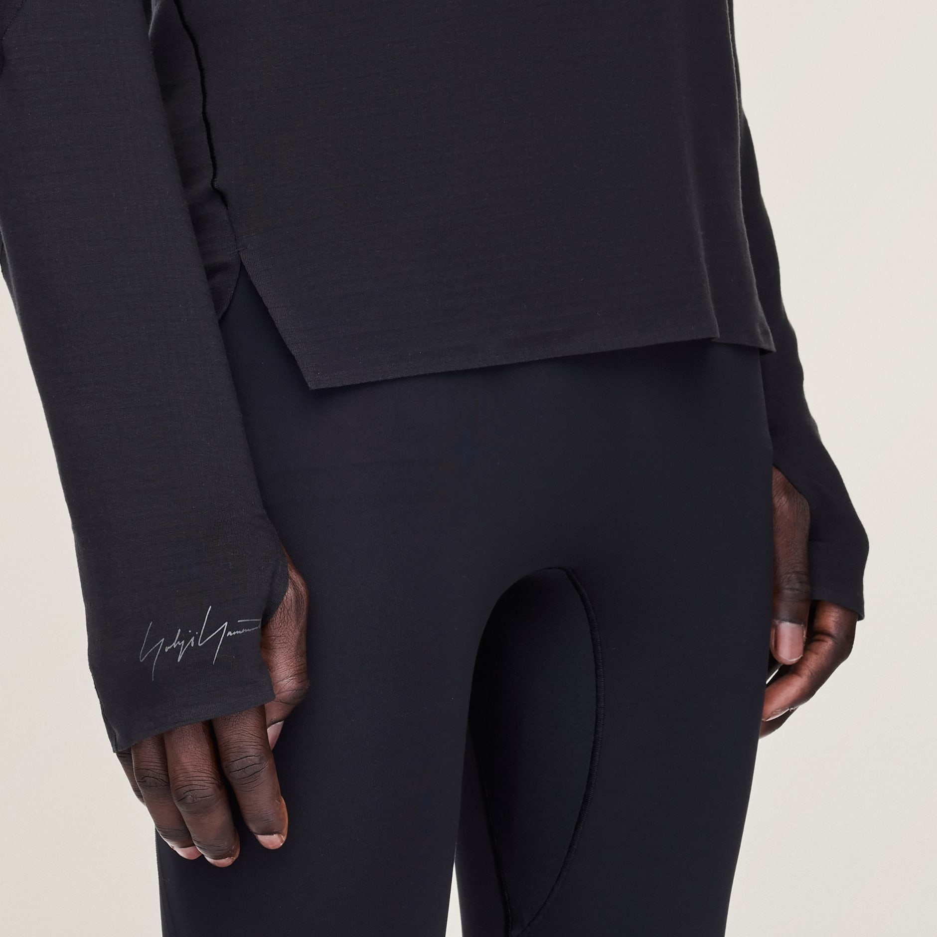 Tricou de alergare Y-3, cu m&acirc;necă lungă