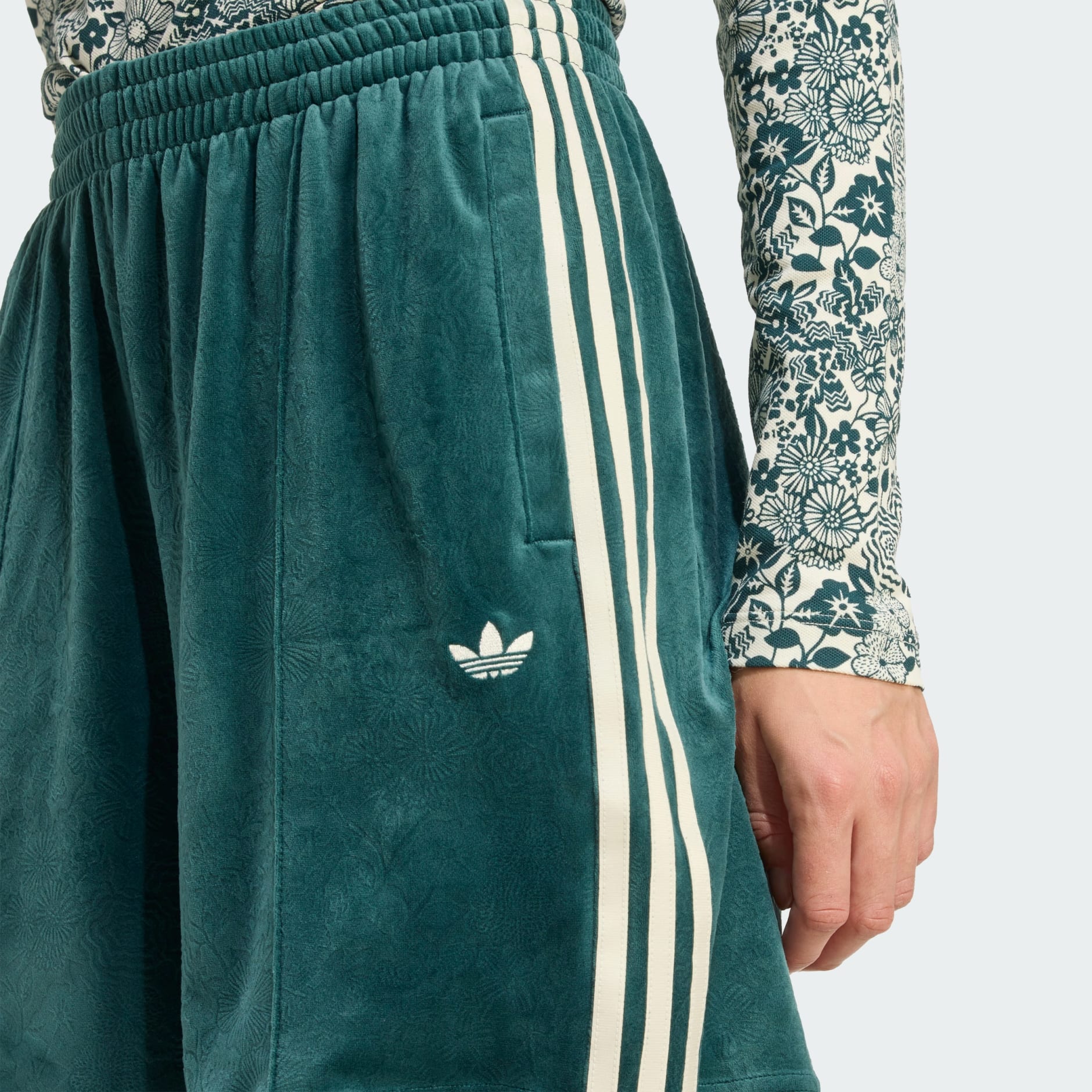 adidas Originals x Liberty London Debossed Velvet Shorts
