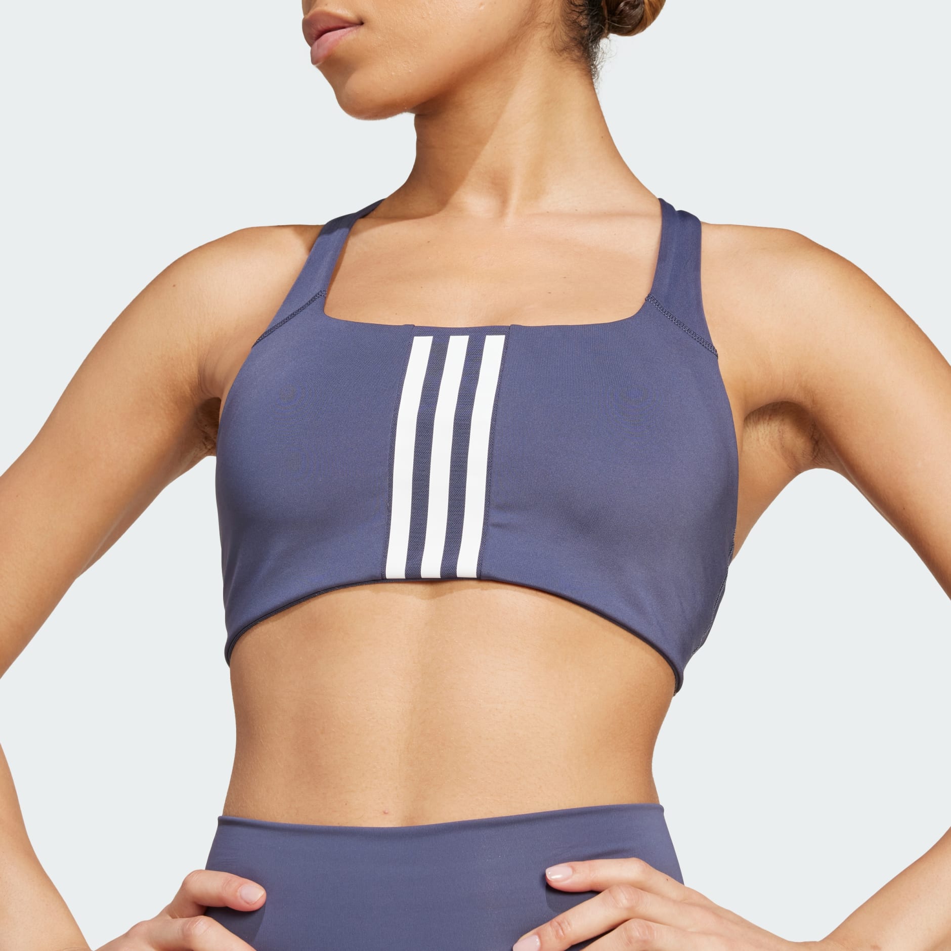 Clothing Powerimpact Training Medium Support 3 Stripes Bra Blue adidas South Africa