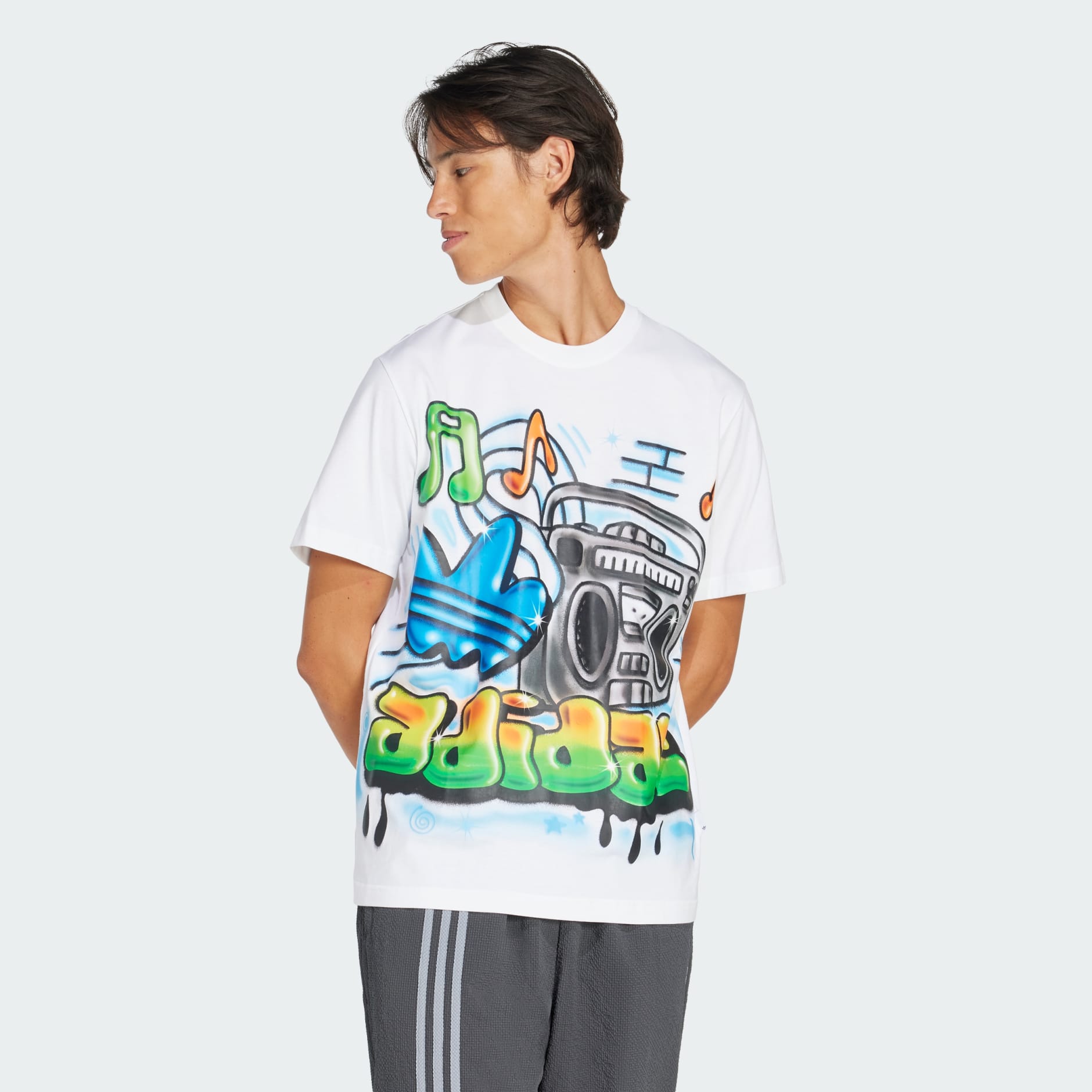 Clothing - Airbrush Tee - White | adidas Oman