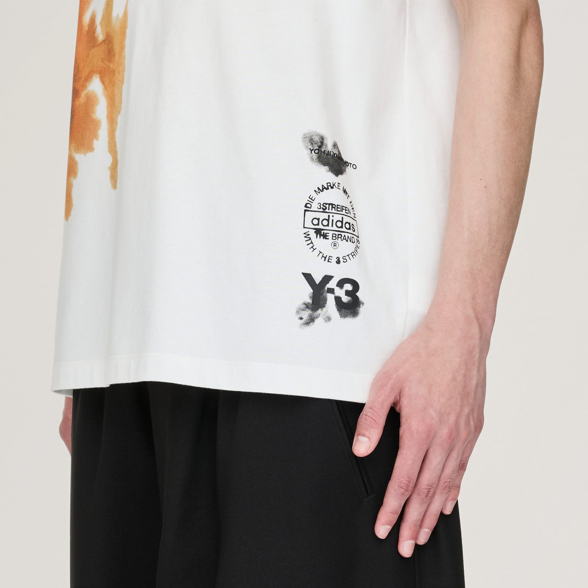 アディダス Y 3 AOP Tシャツ adidas Y-3 AOP Shirt - White | Free Shipping with adiClub