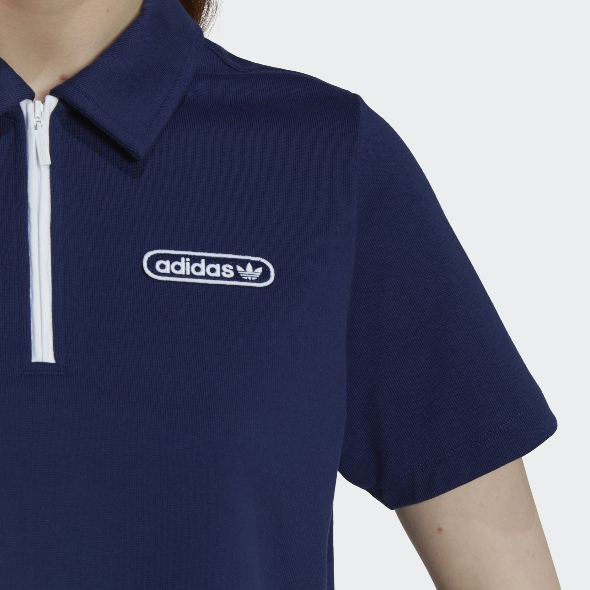 Crop Zip Polo Shirt