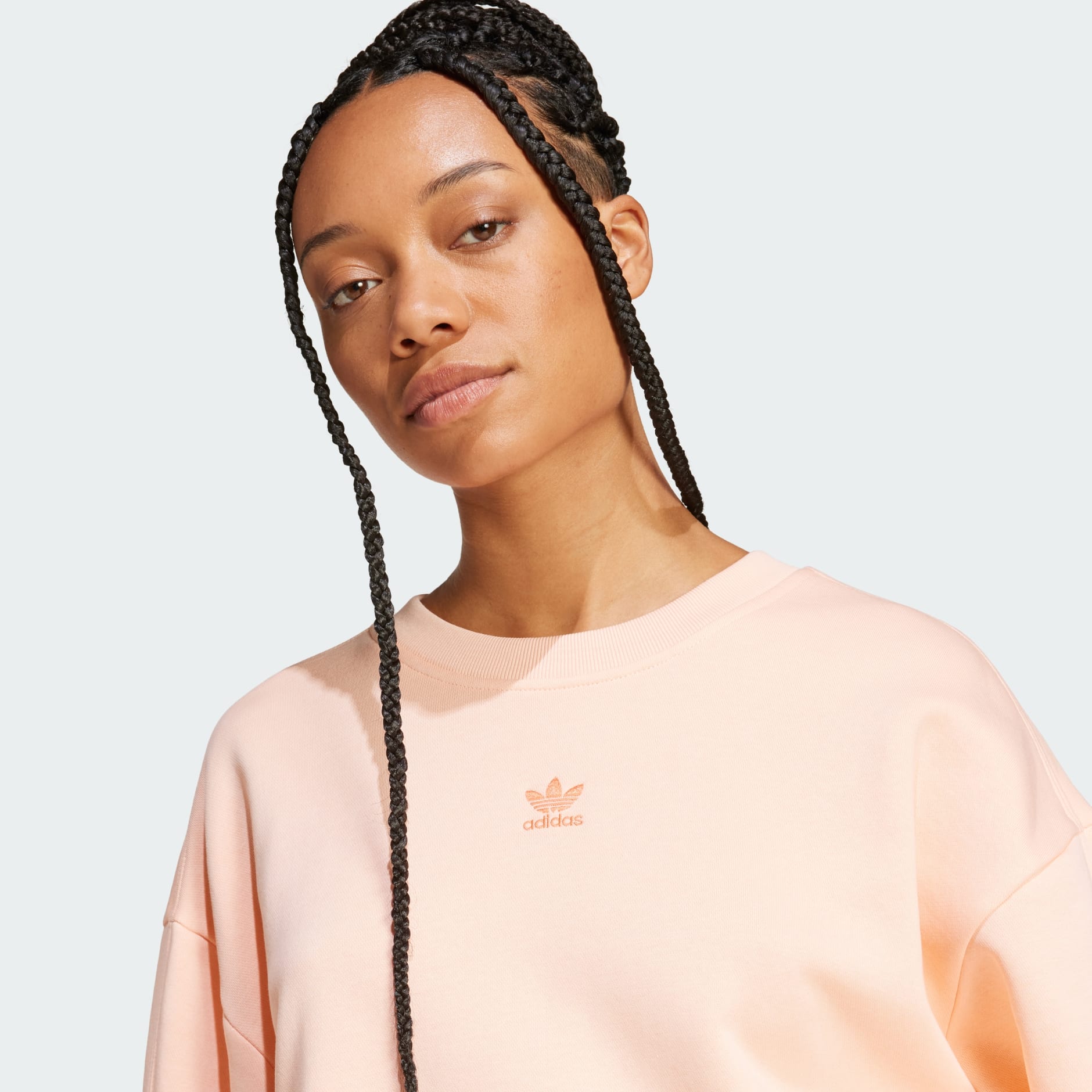 Essentials Fleece Long Oversized Crew Sweatshirt