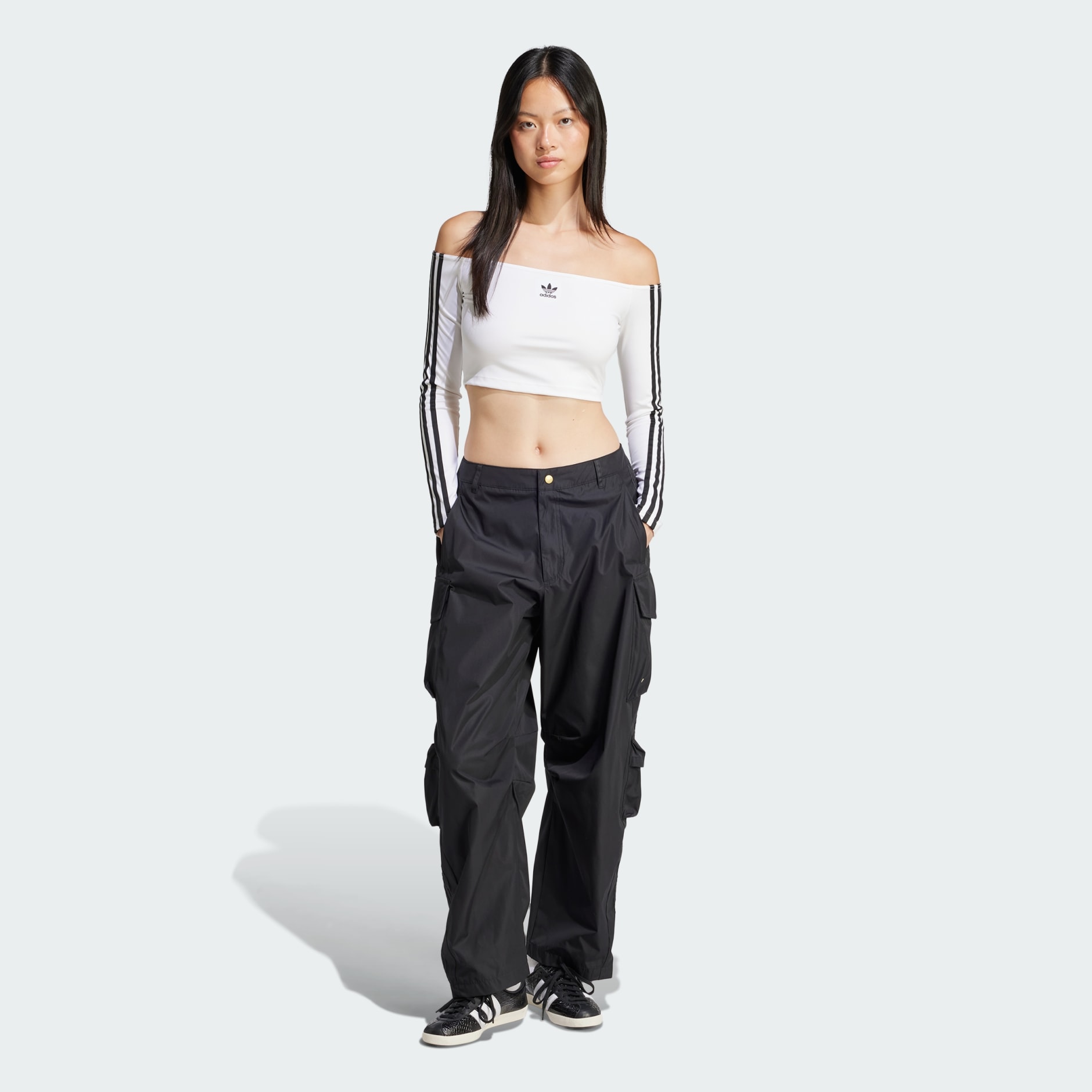 Adicolor Off Shoulder Long Sleeve Tee