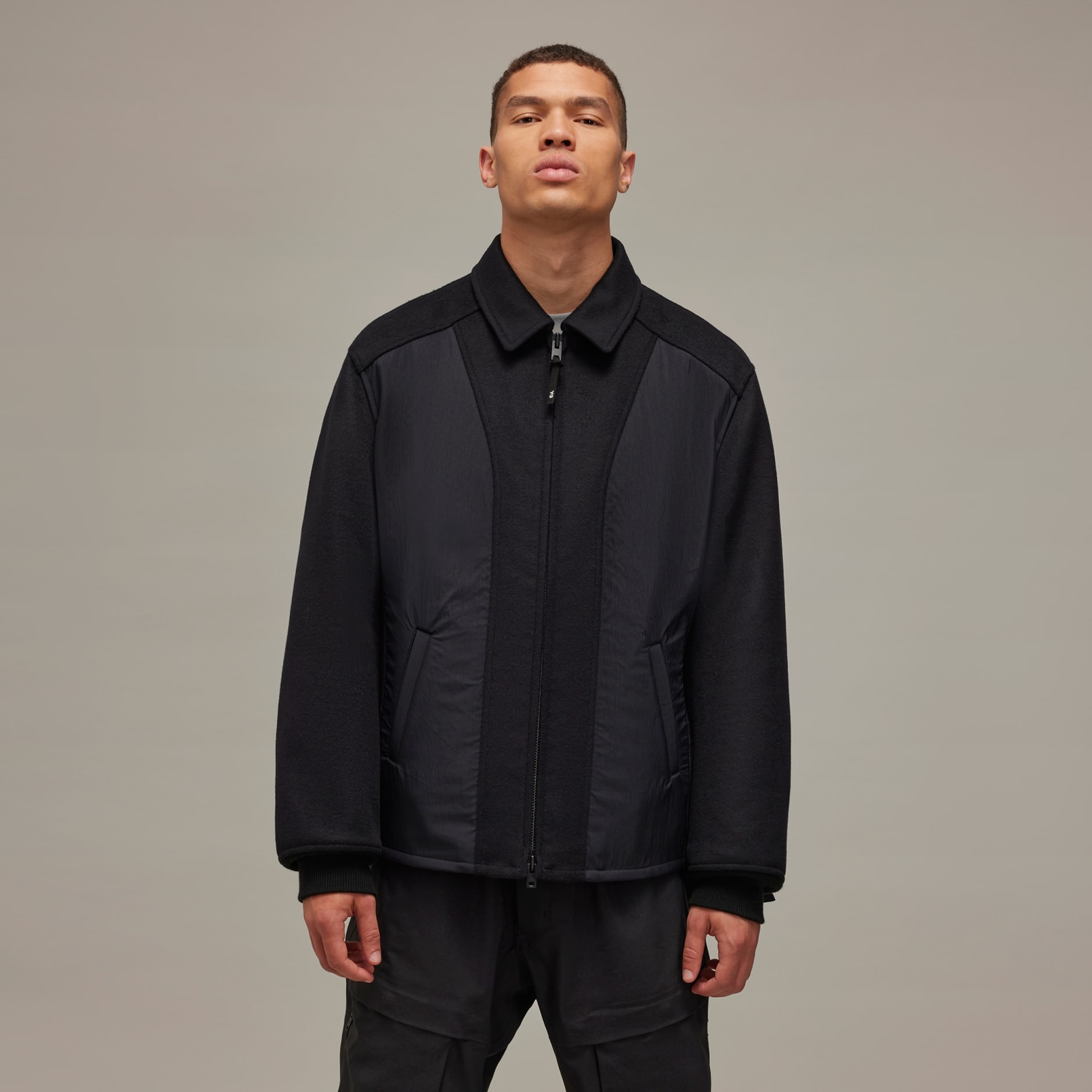 Clothing - Y-3 Melton Nylon Bomber Jacket - Black | adidas Oman