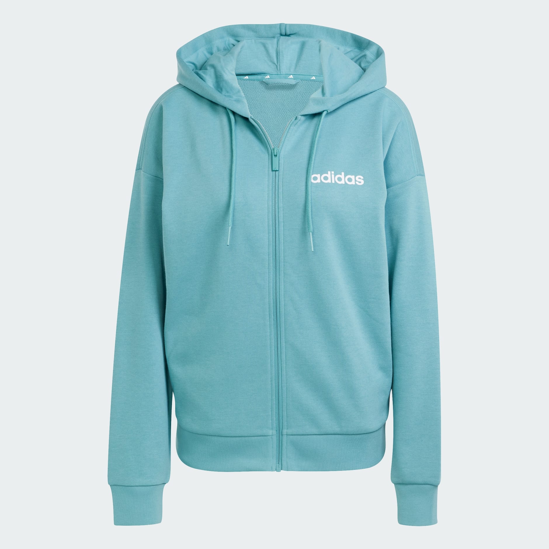 Hanorac flaușat Essentials cu fermoar lung și linii simple