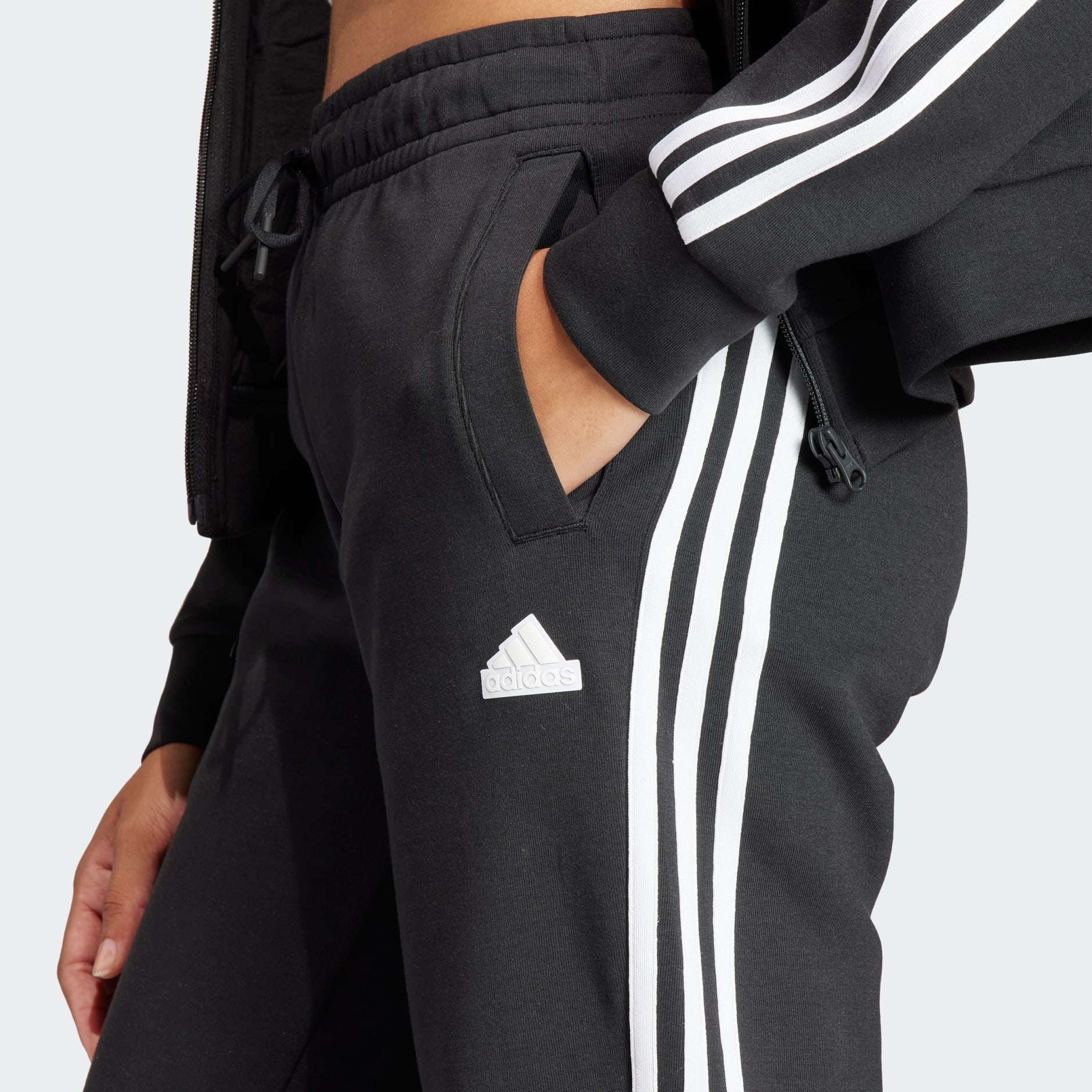 Future icons 3-stripes joggers in cotton mix, black, Adidas