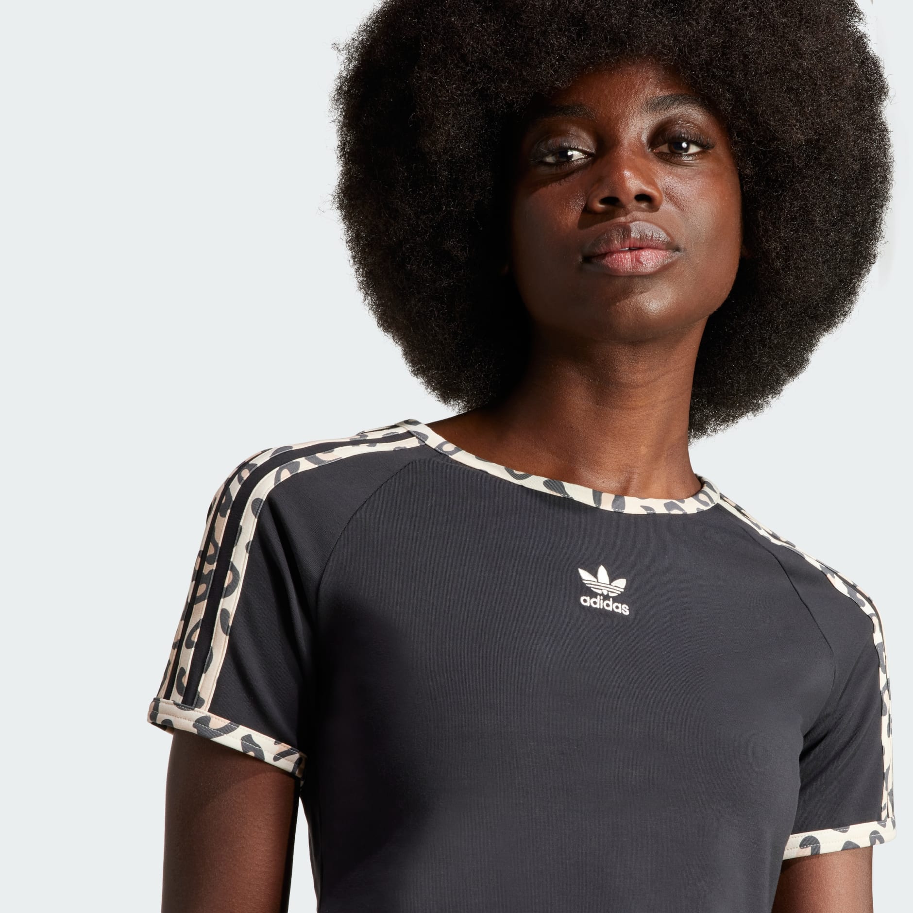 Clothing - adidas Originals Leopard Luxe Baby Tee - Black | adidas ...