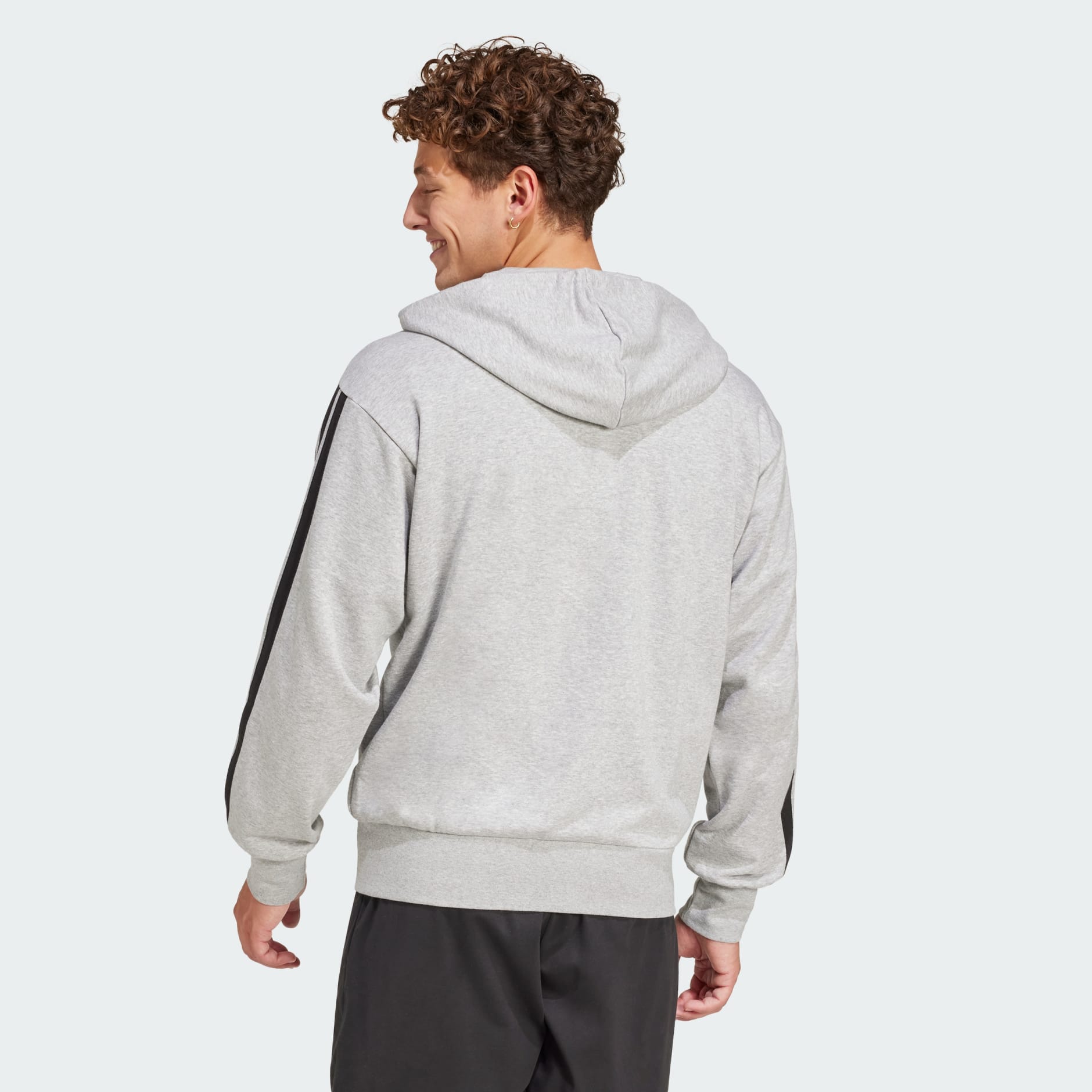 Essentials 3-Stripes French Terry Full-Zip Hoodie