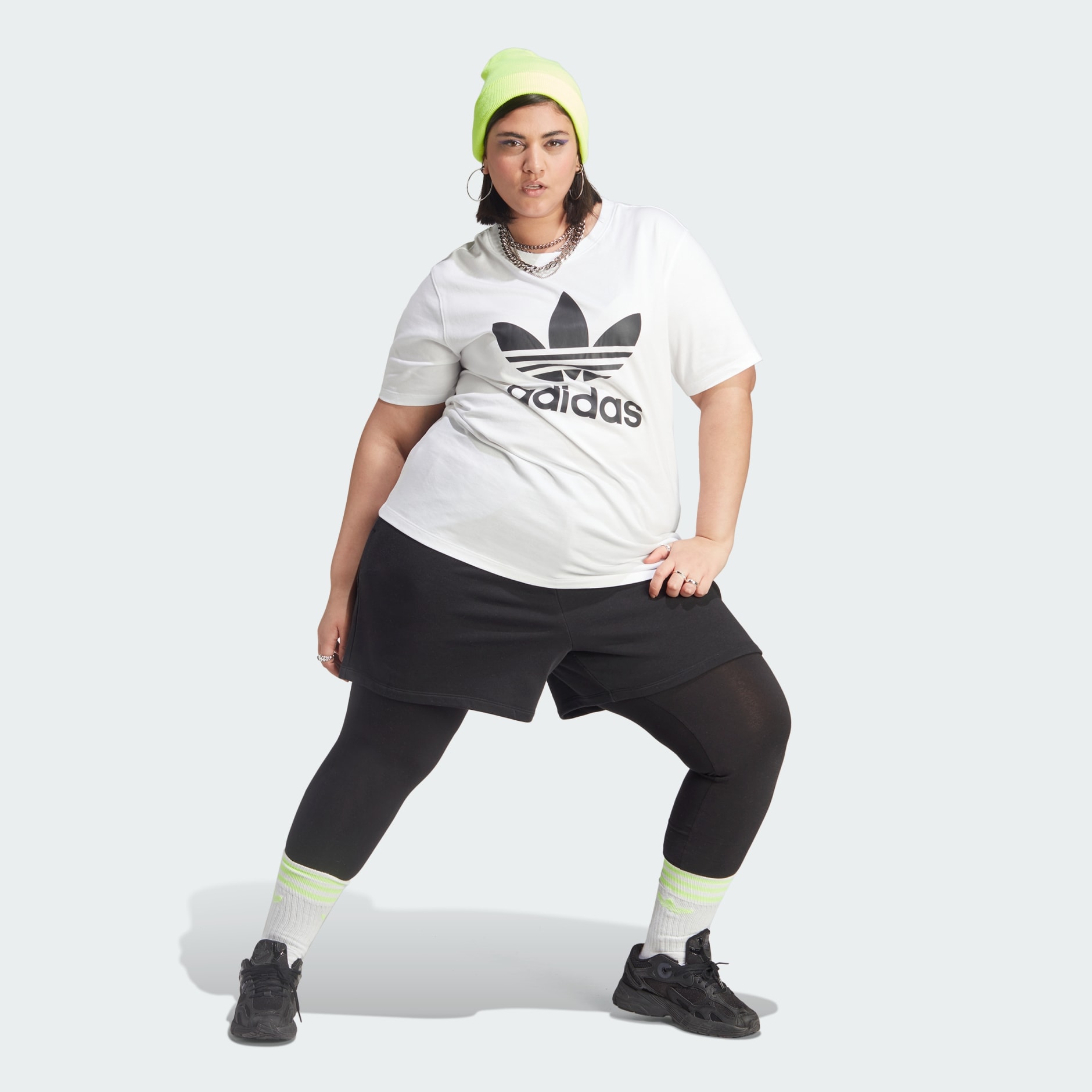 Adidas Adicolor Classics Trefoil Tee Plus Size White Adidas Uae