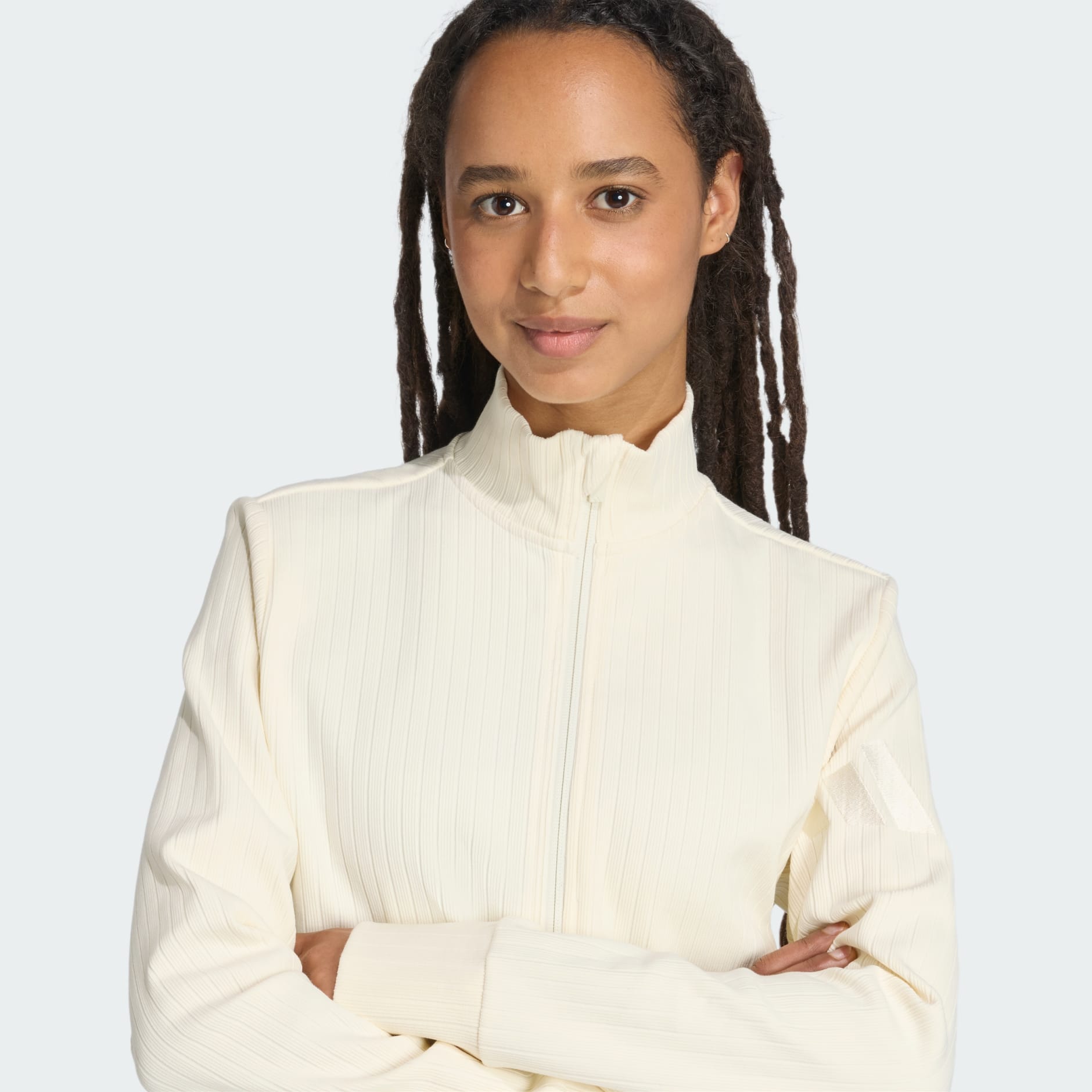 Update ジップアップセットアップ ホワイト/ミント 365ユーティリティー】洗えてシワになりづらい楽ちんキレイ見え