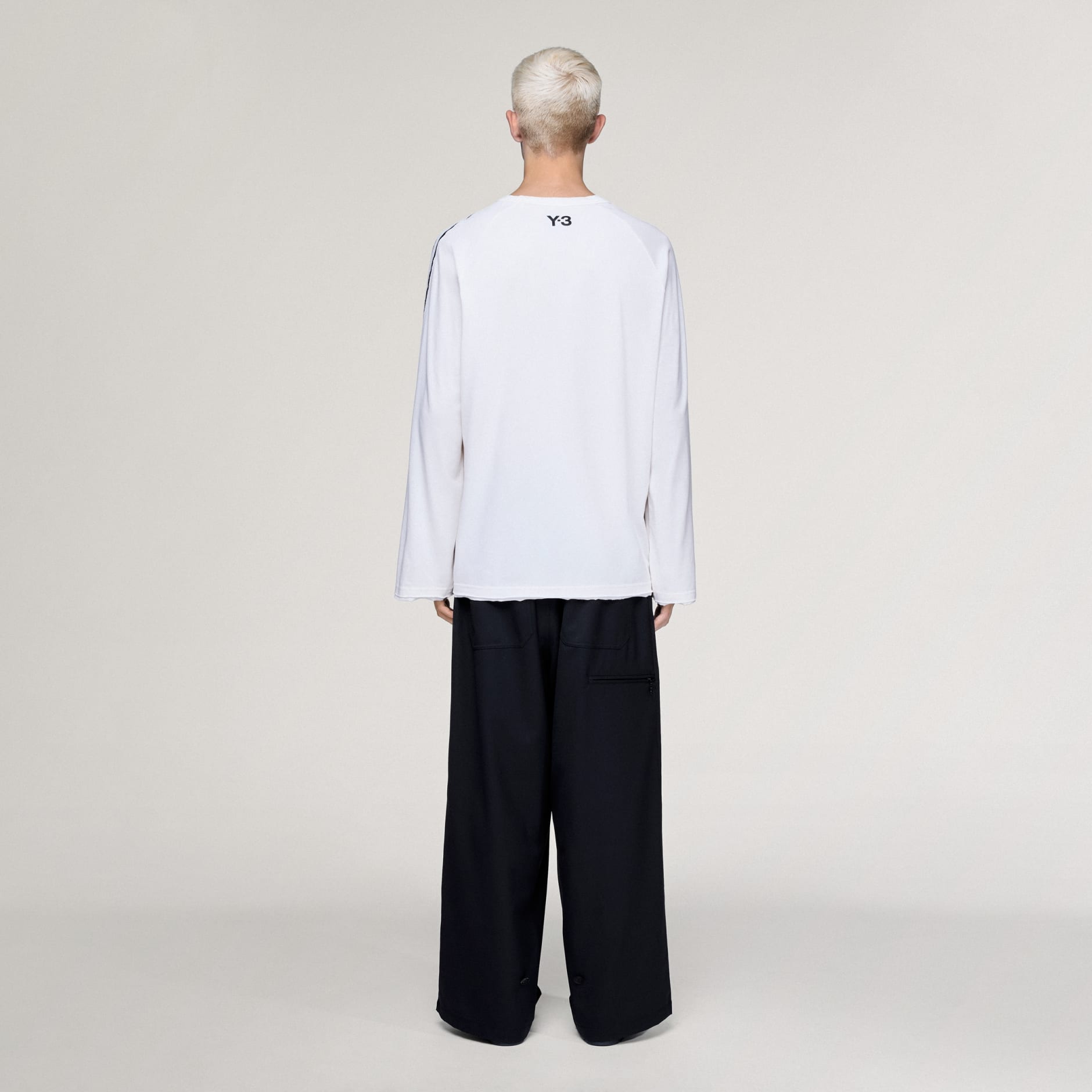 MAJICA DUGIH RUKAVA NEOBRAĐENIH RUBOVA Y-3 3 STRIPES