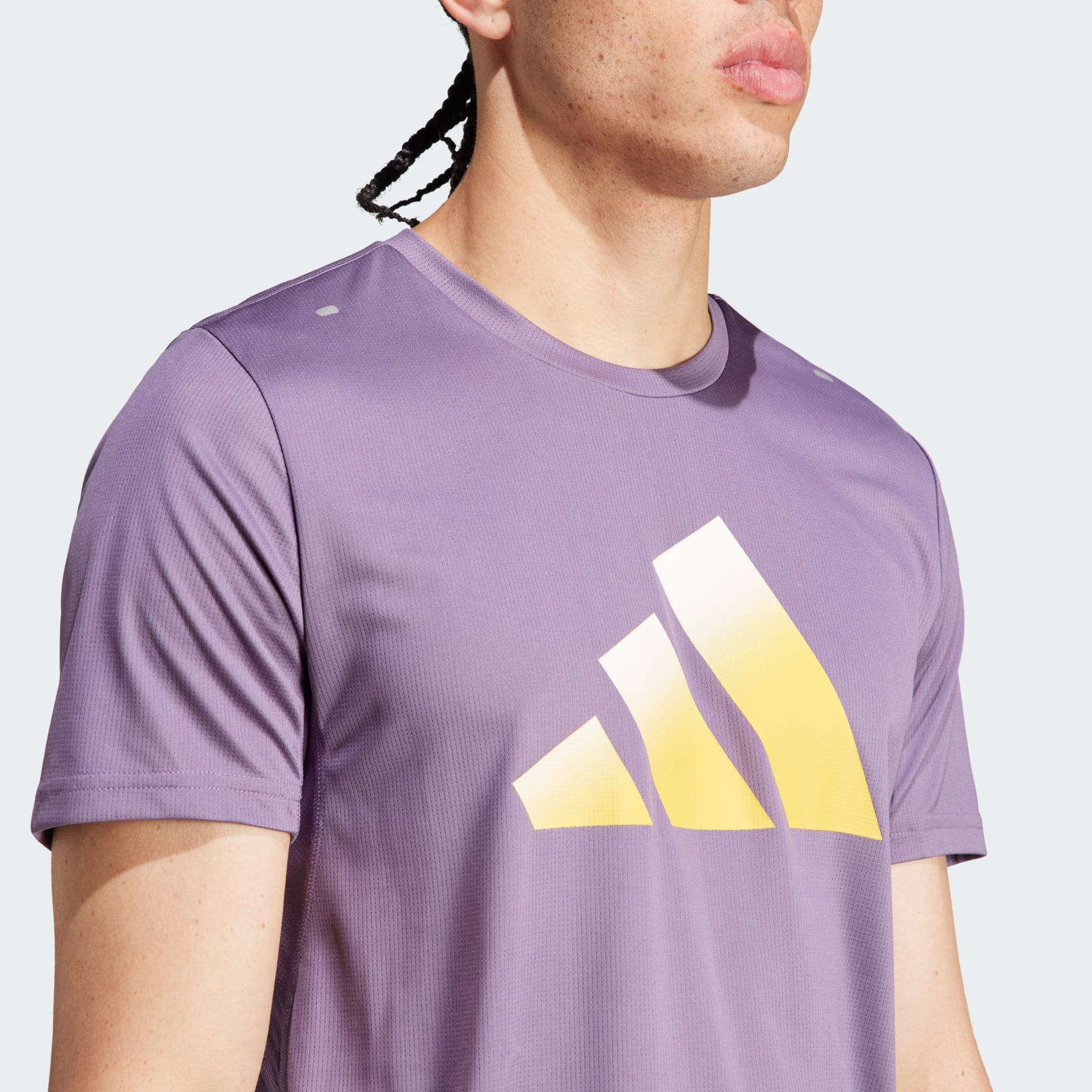 adidas Run Icons 3 Bar Logo Tee - Purple | adidas UAE
