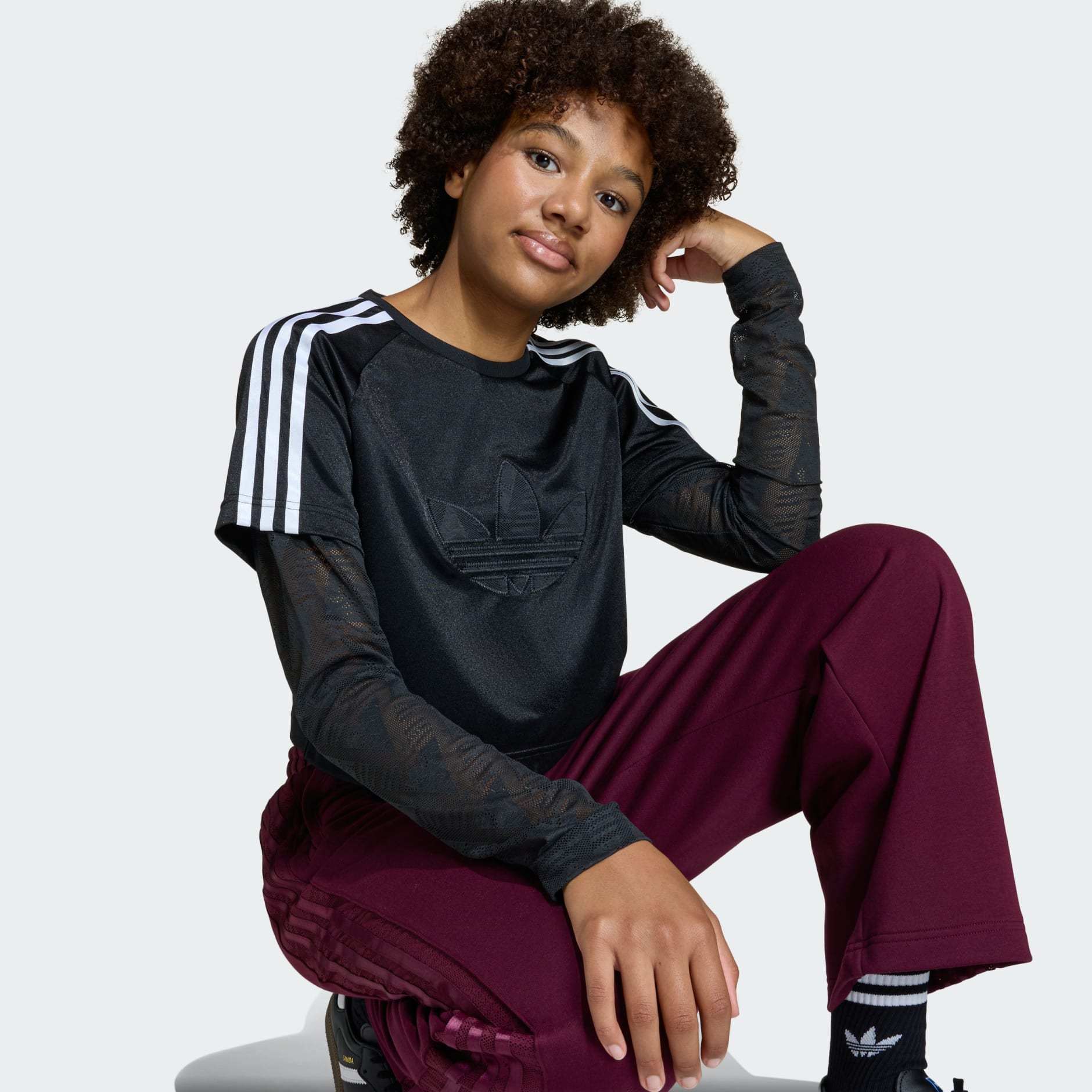 TRICOU CU M&Acirc;NECĂ LUNGĂ LOOSE 2IN1 LACE