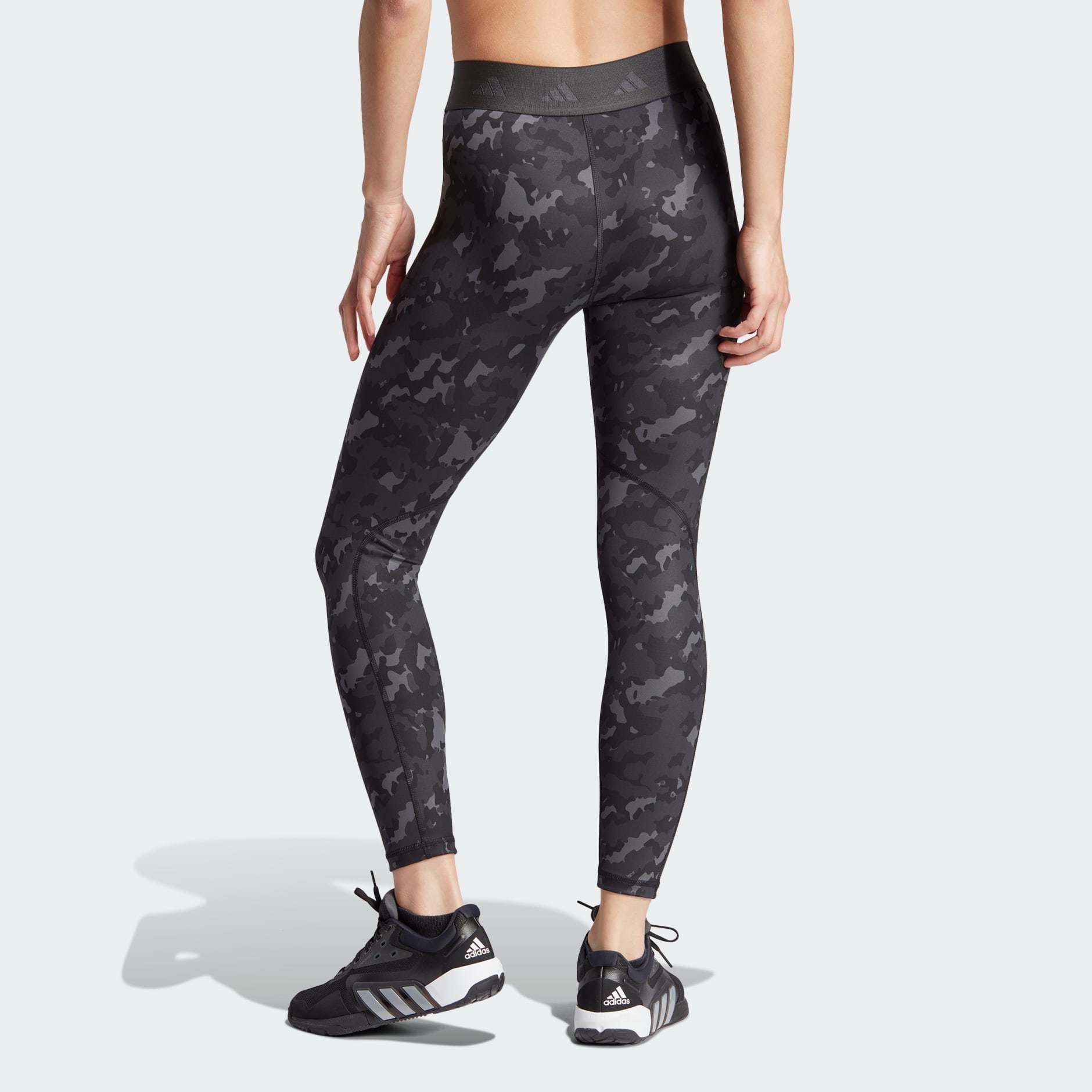 Carbon Black Camouflage Compression Lycra Leggings for Woman