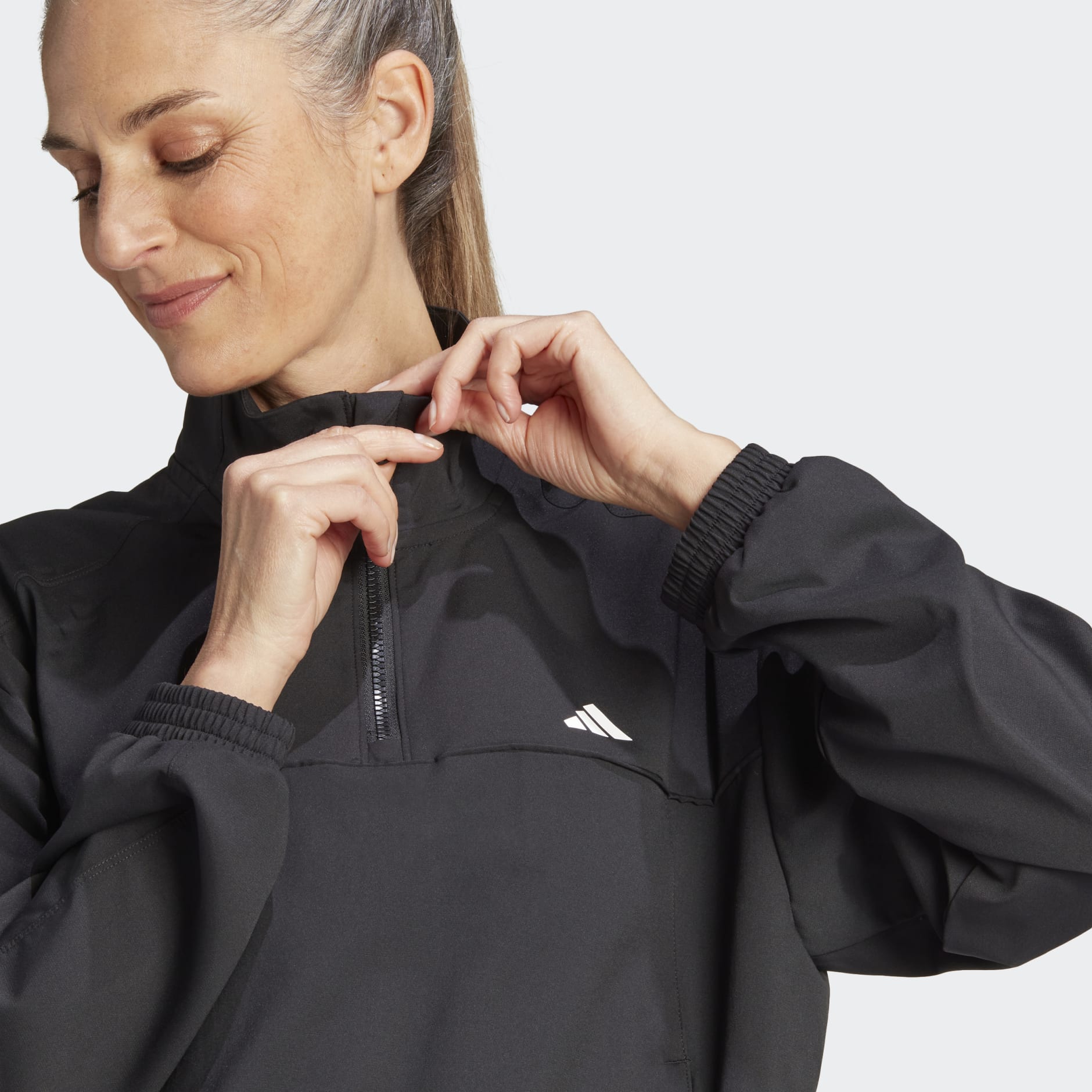adidas Train Track AEROREADY Essentials Woven GH adidas Jacket Quarter-Zip | - Black