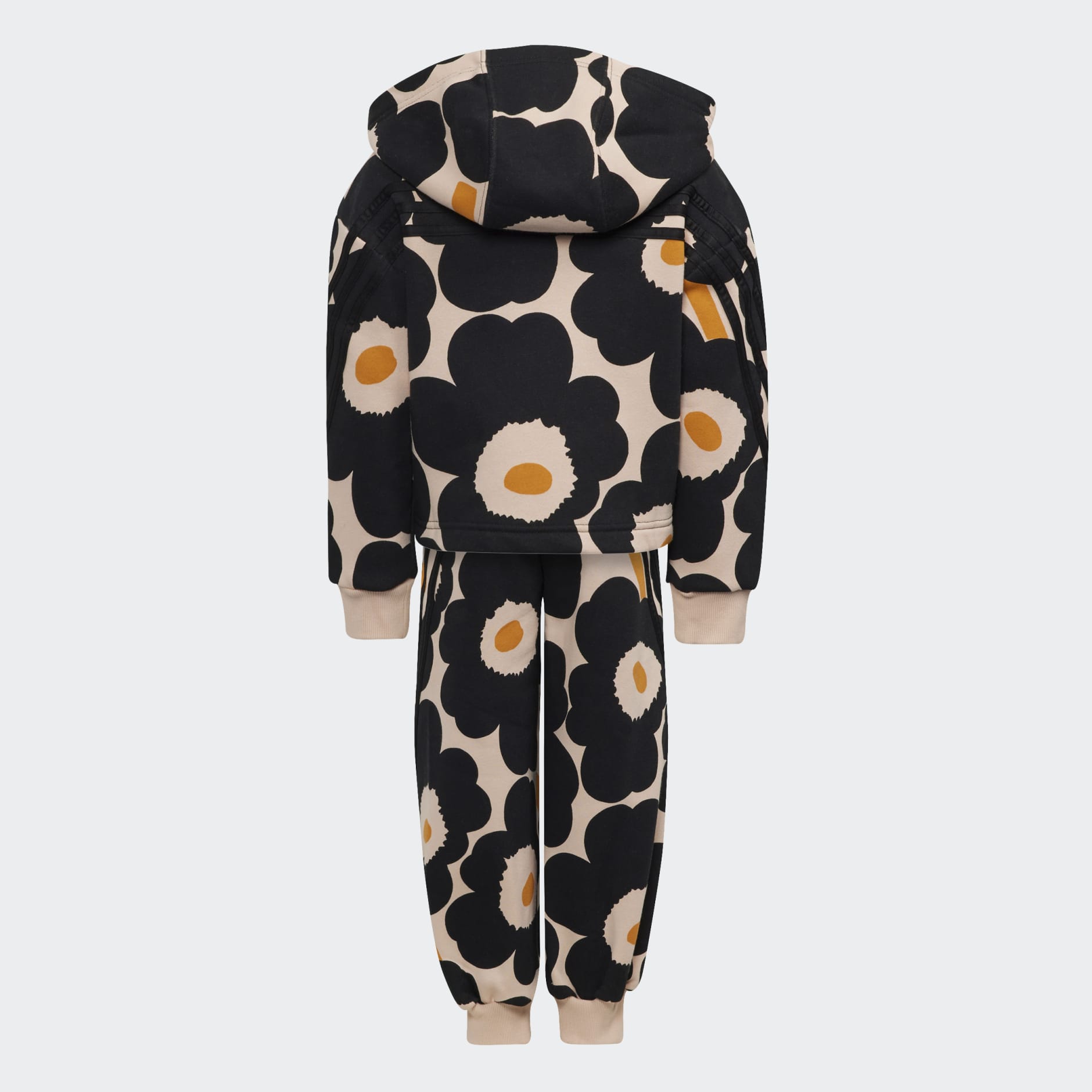 Marimekko Primegreen Warm-Up Winter Fleece 3-Stripes Floral Hoodie and Pants