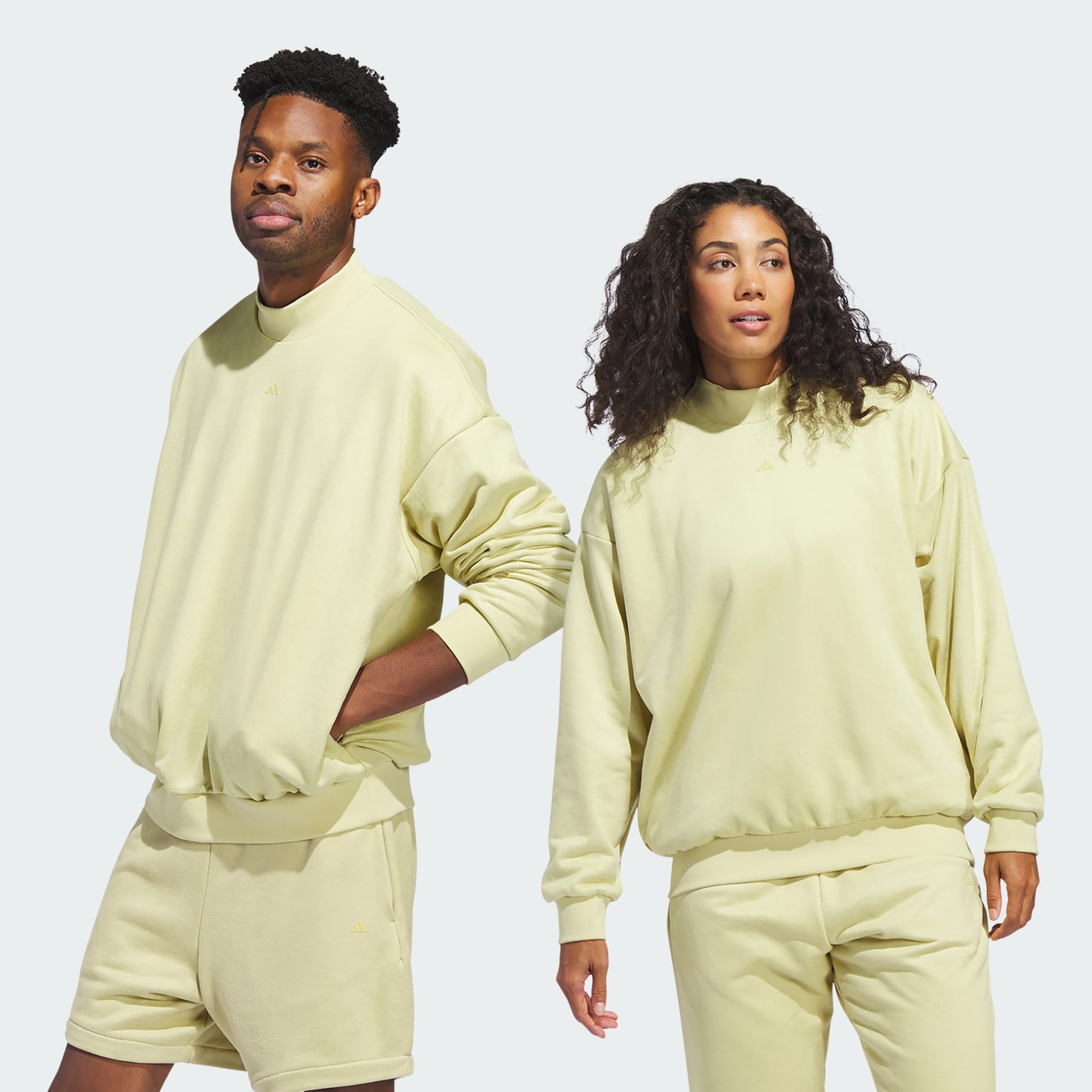Clothing - Basketball Sueded Crew Sweatshirt - Yellow | adidas South Africa