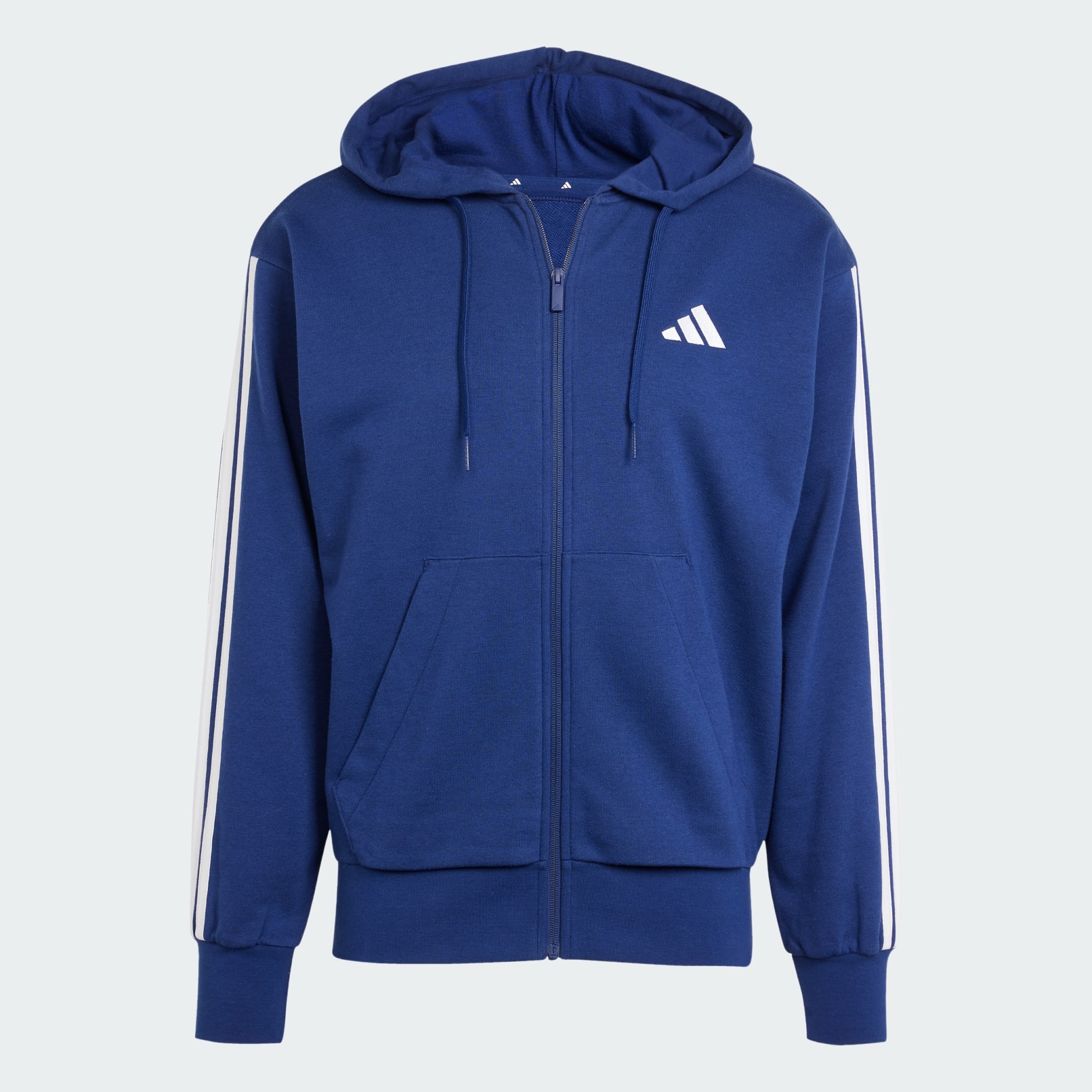 Essentials 3-Stripes French Terry Full-Zip Hoodie