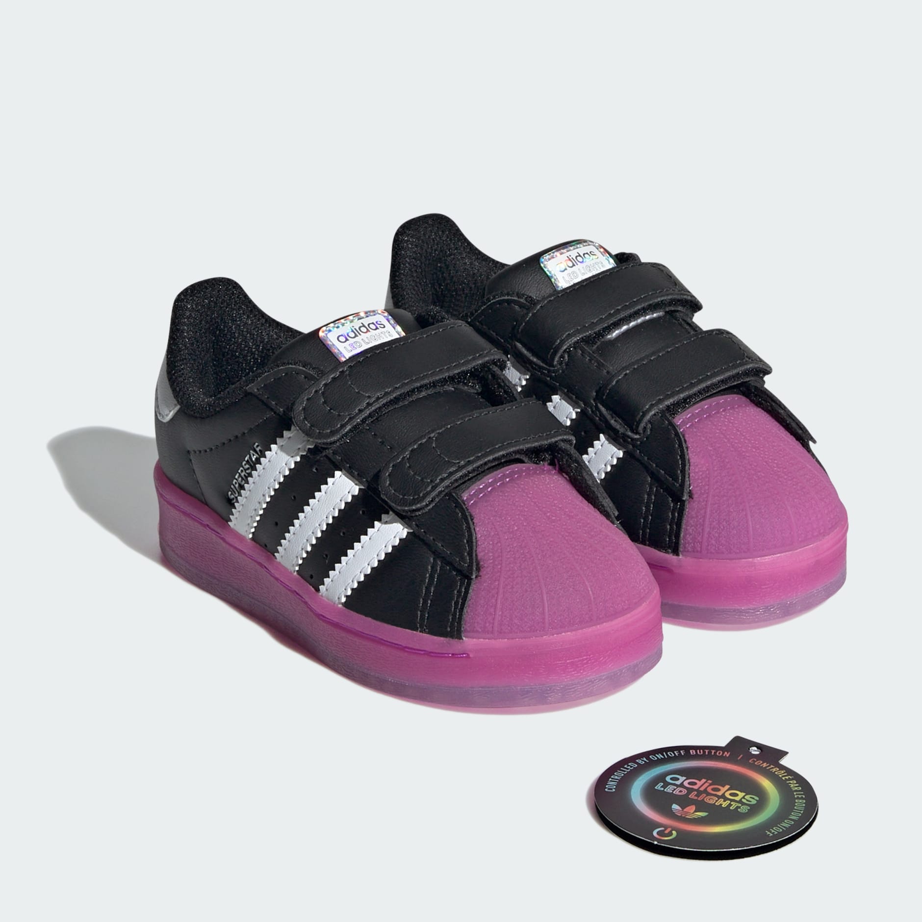 Kids Shoes Superstar LED Lights Comfort Closure Shoes Kids Black adidas Saudi Arabia