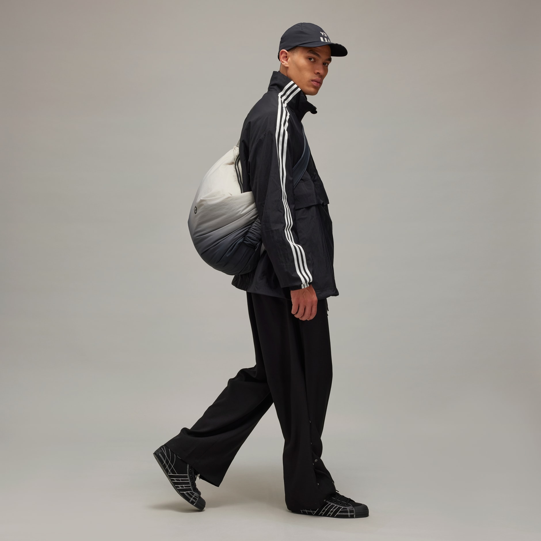 Clothing - Y-3 3-Stripes Nylon Shell 1/2 Zip Jacket - Black