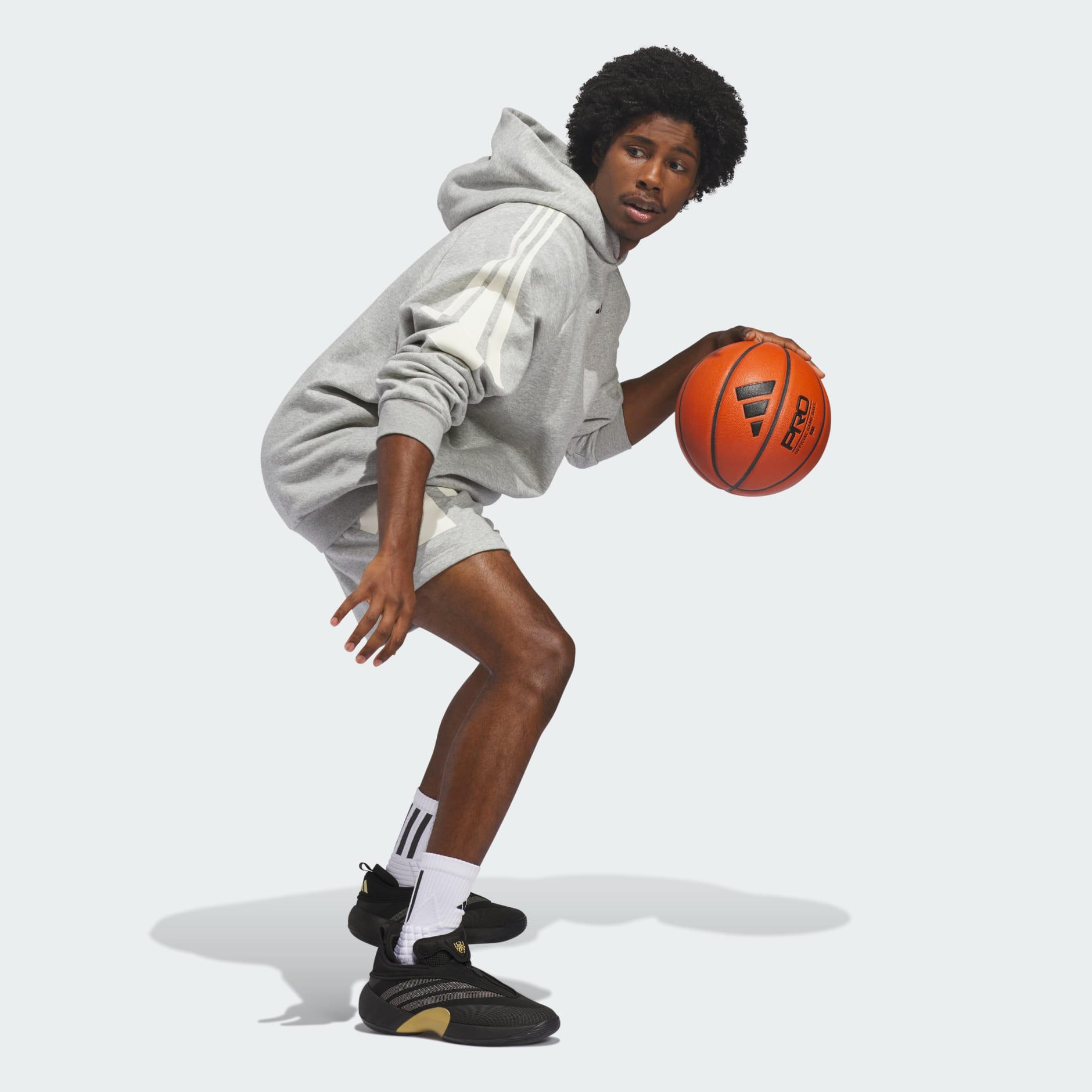 adidas Basketball 3-Stripes Fleece Hoodie (Gender Neutral)