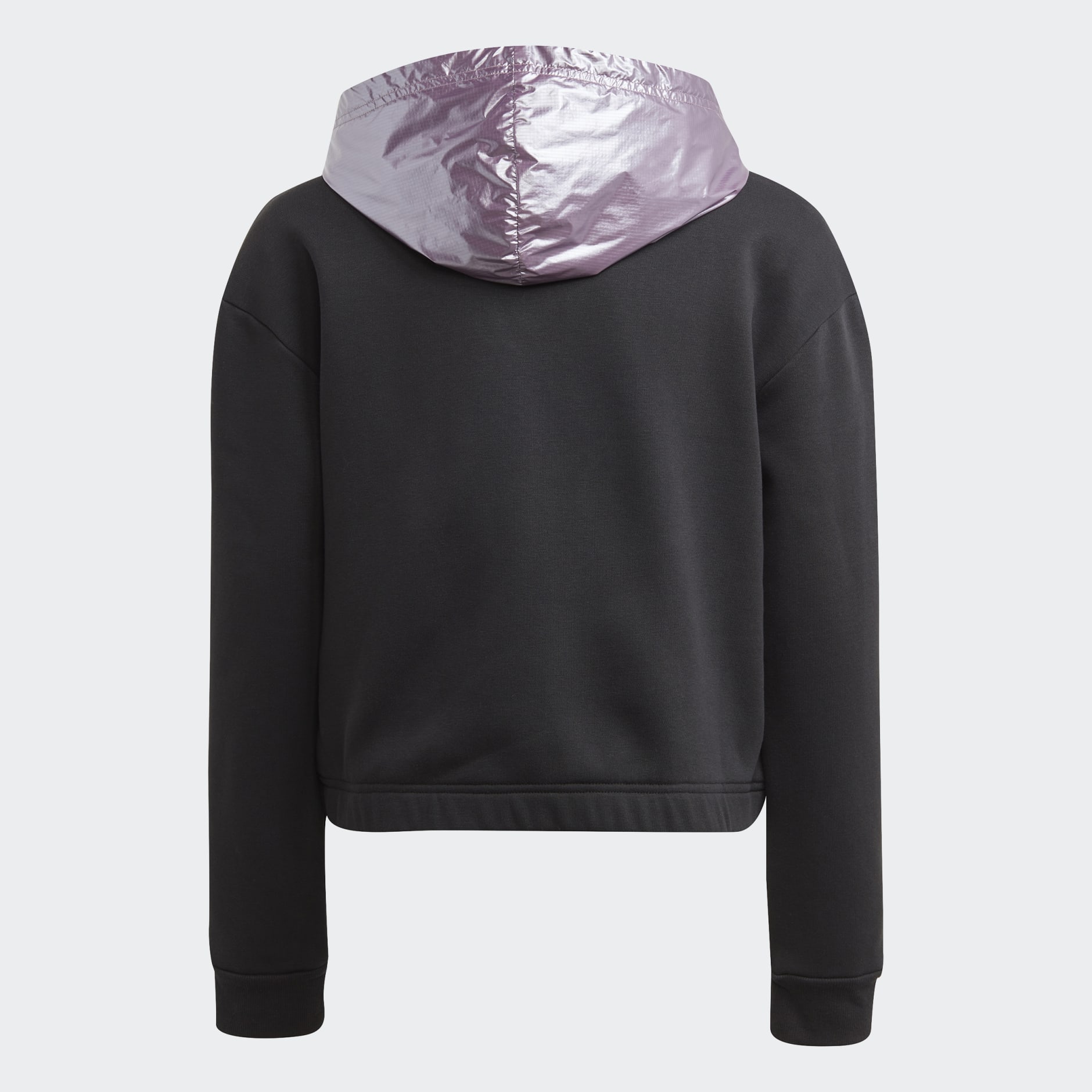 Winter Glam Fleece Loose Crop Hoodie