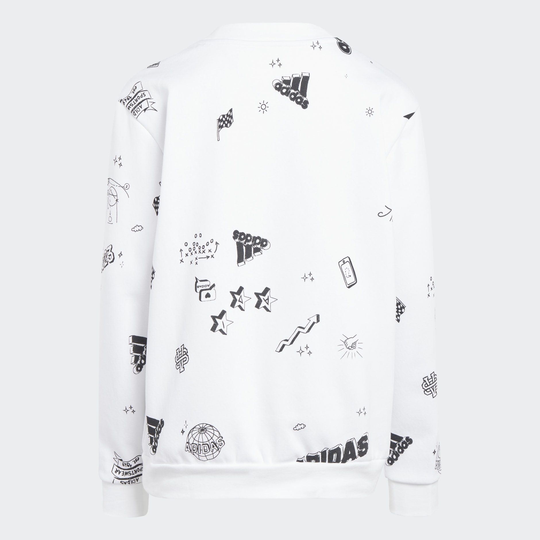 Africa Kids South Crew adidas - Sweatshirt Love Clothing Brand Print White Allover - |
