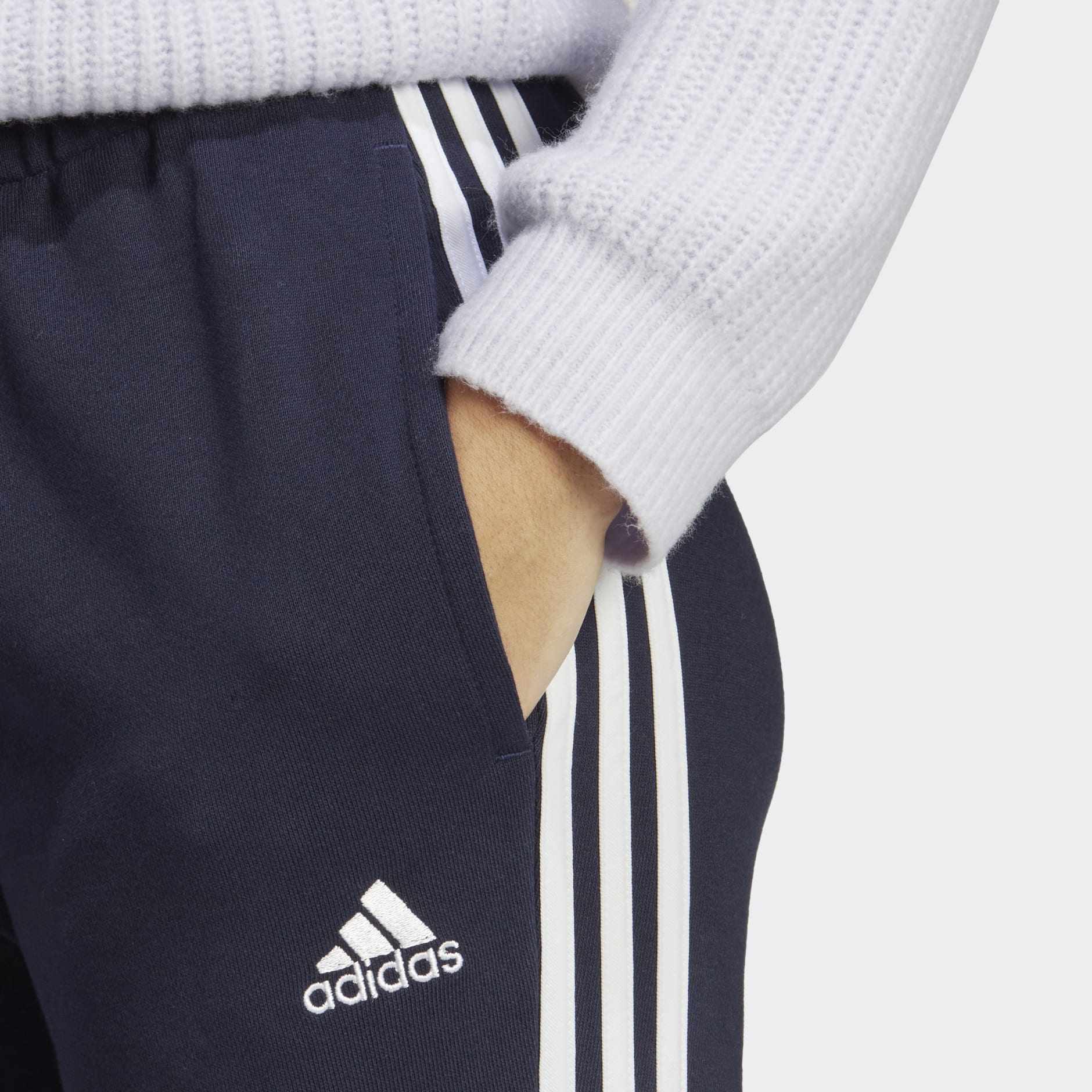 Essentials 3-Stripes French Terry Cuffed Pants
