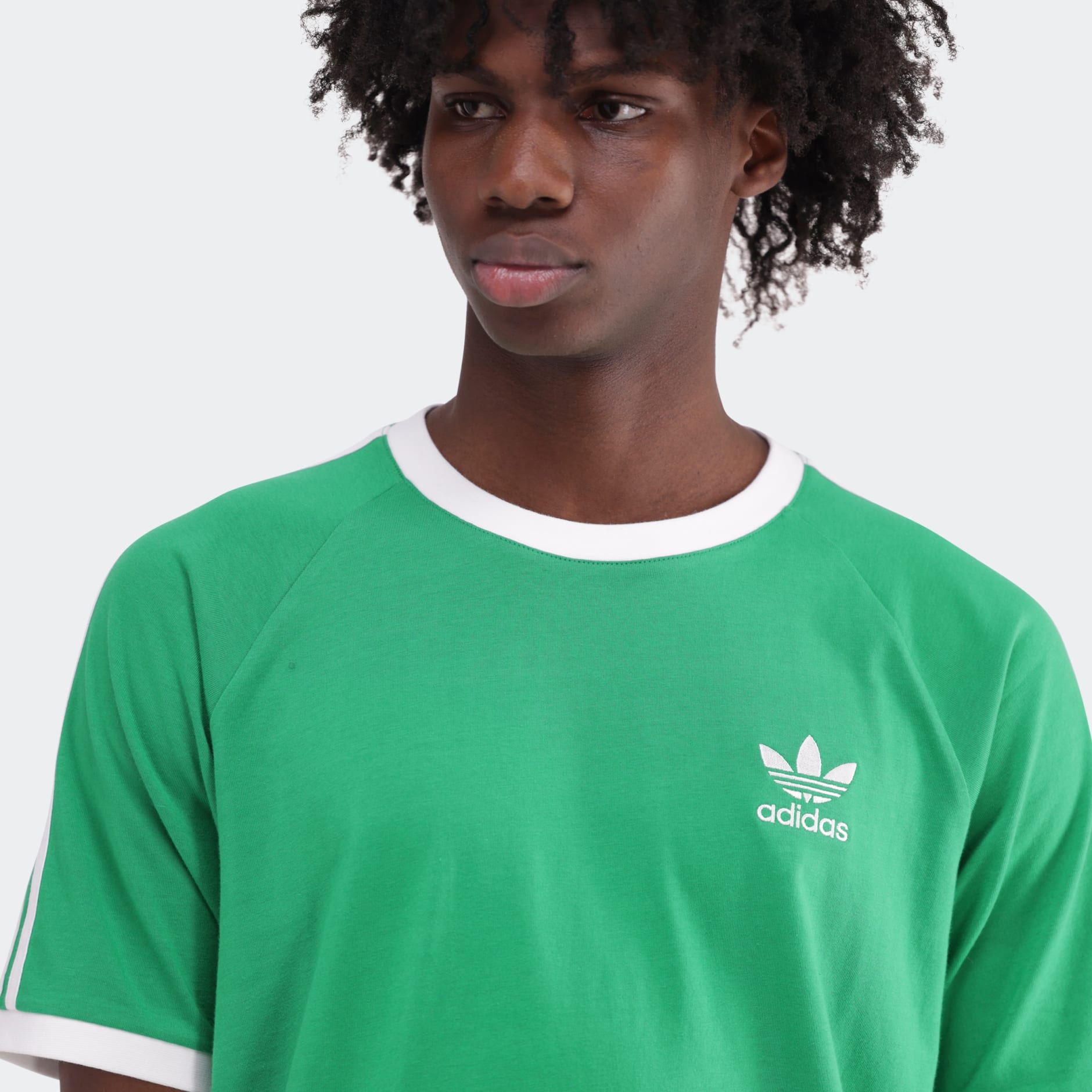 Adidas Originals 3 Stripe Tee M Green Men s T shirts S 100 Cotton