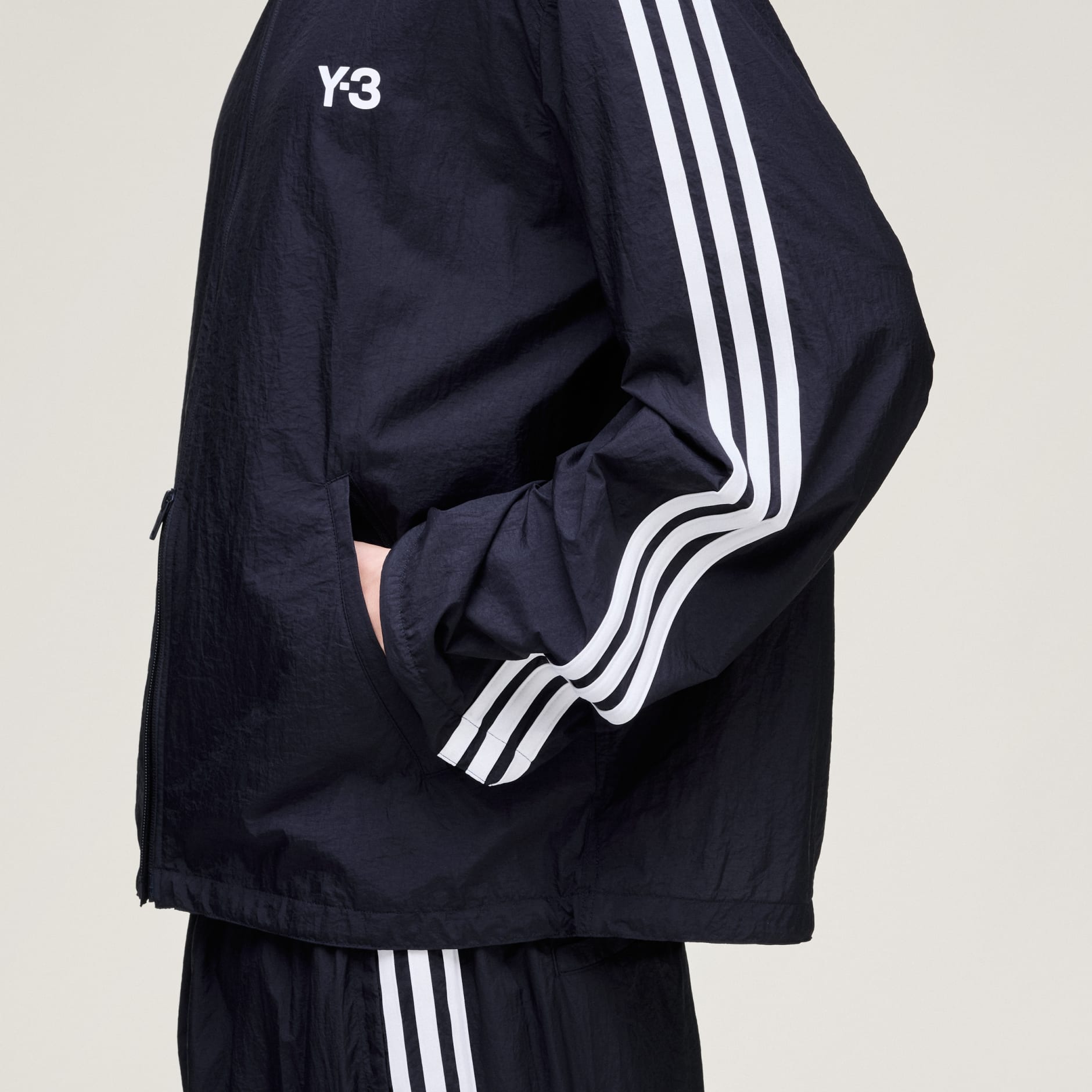 Y-3 NYLON WIRED 3 STRIPES TRACK TOP