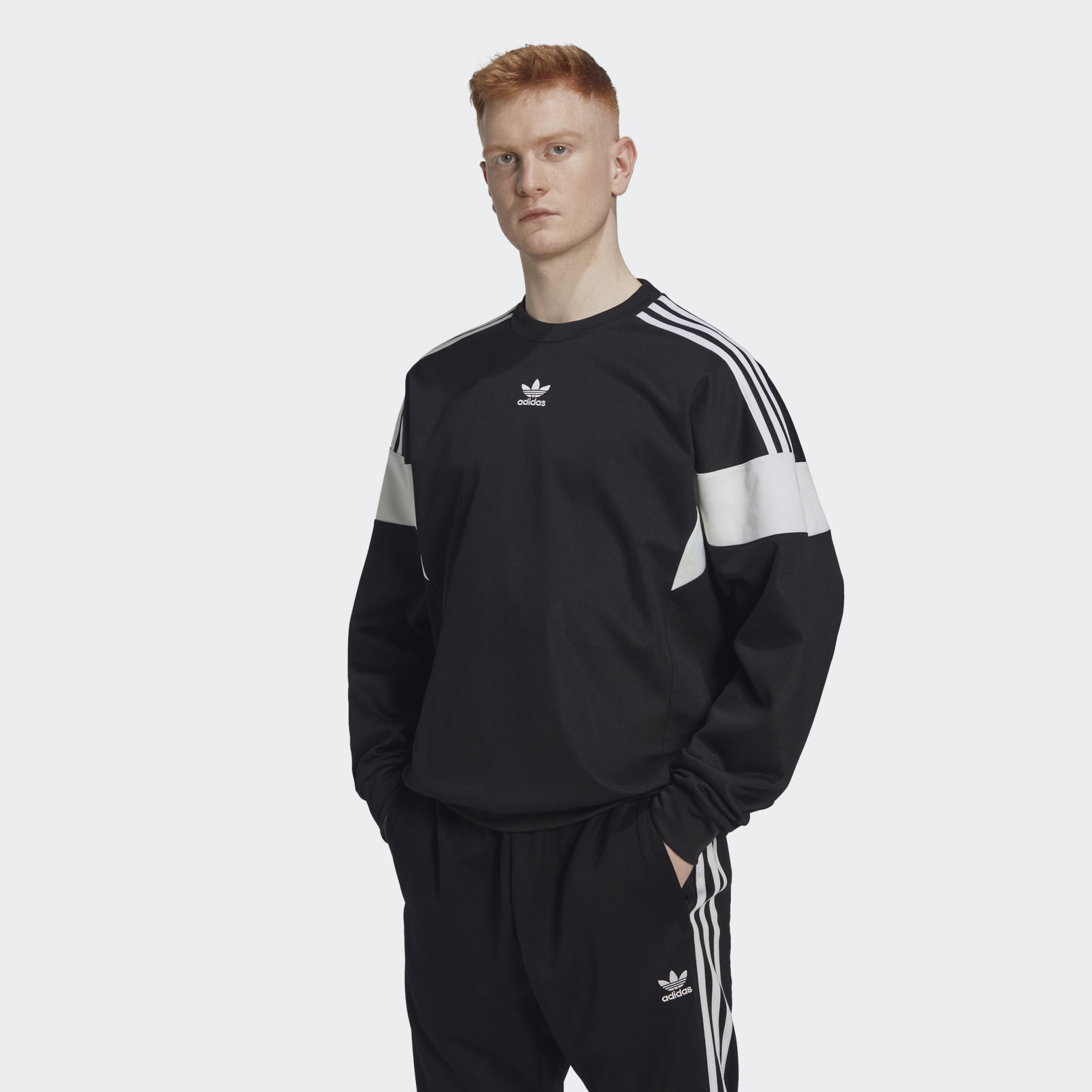 Clothing - Adicolor Classics Cut Line Crew Sweatshirt - Black | adidas ...