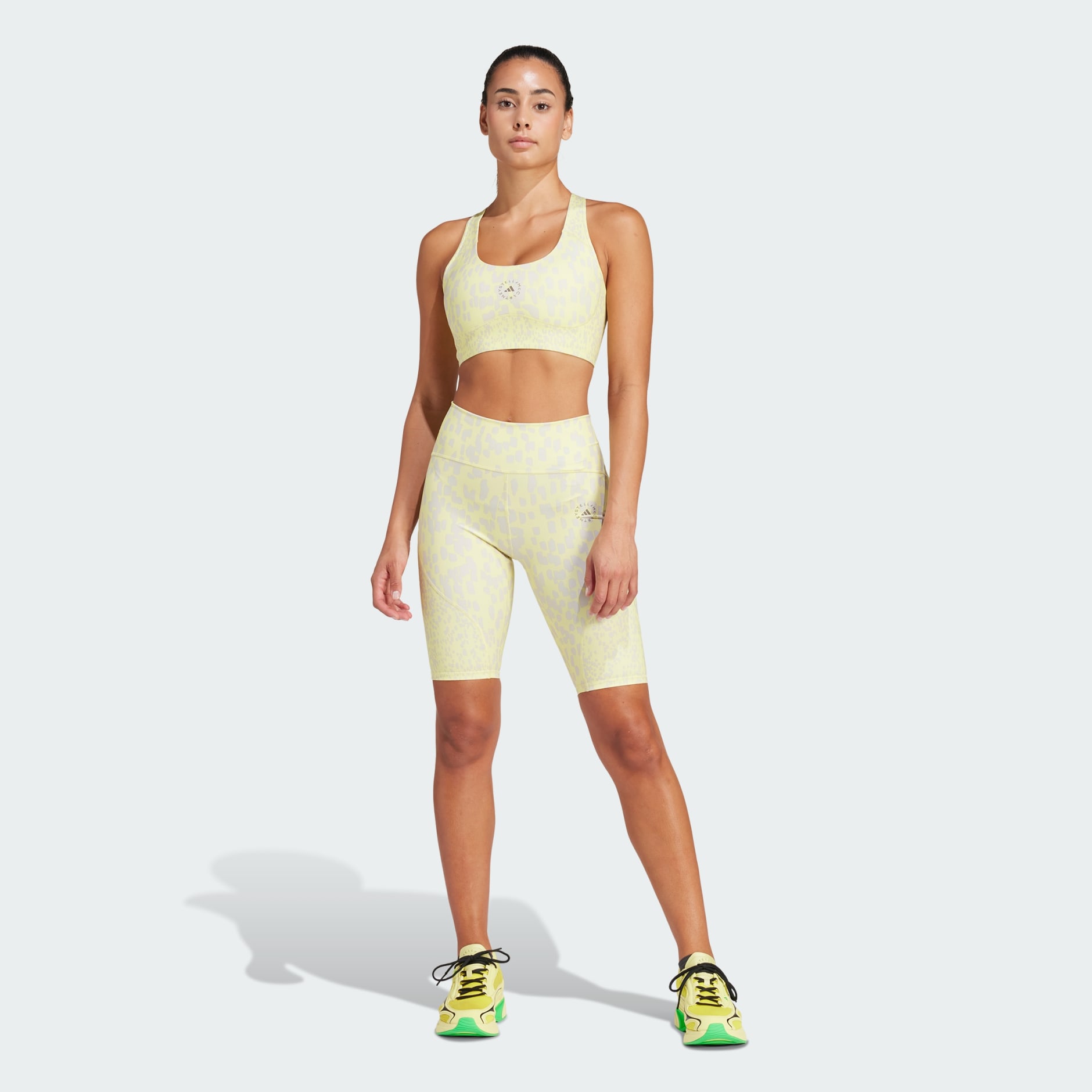 Yellow Neon perforated stretch sports bra, adidas by Stella McCartney in  2023