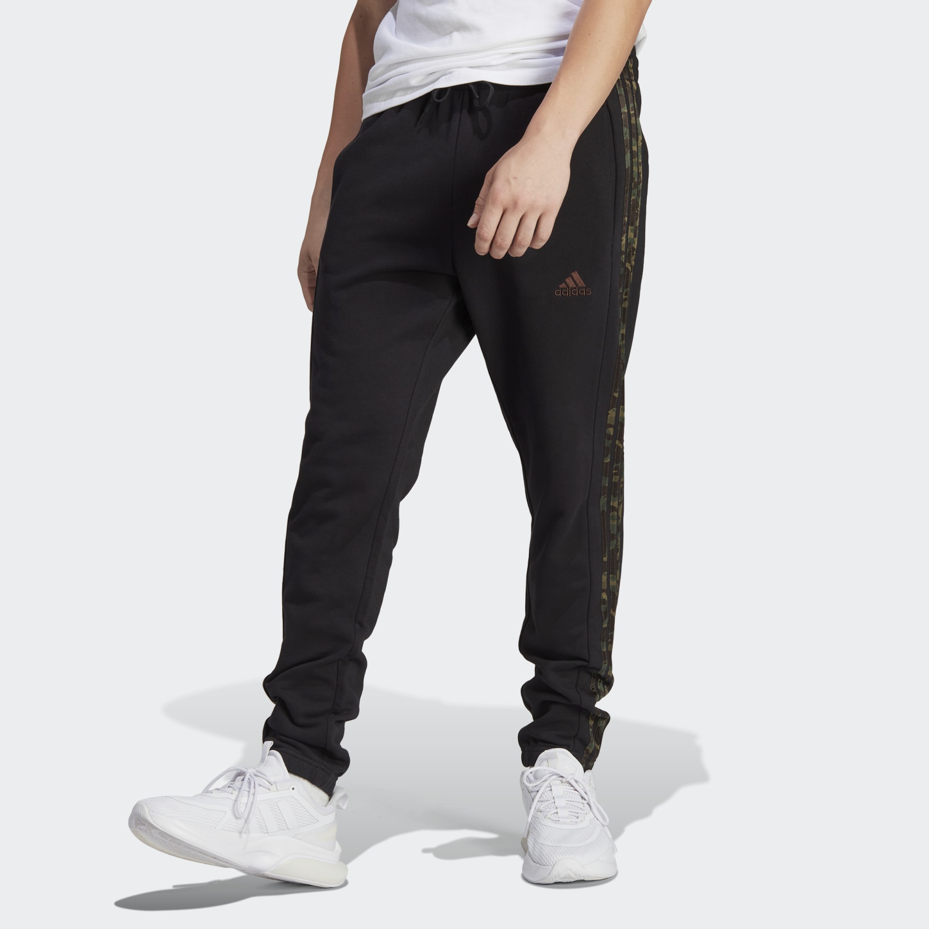 adidas Cuff Pants GH French | 3-Stripes Elastic adidas Black - Terry Essentials Tapered