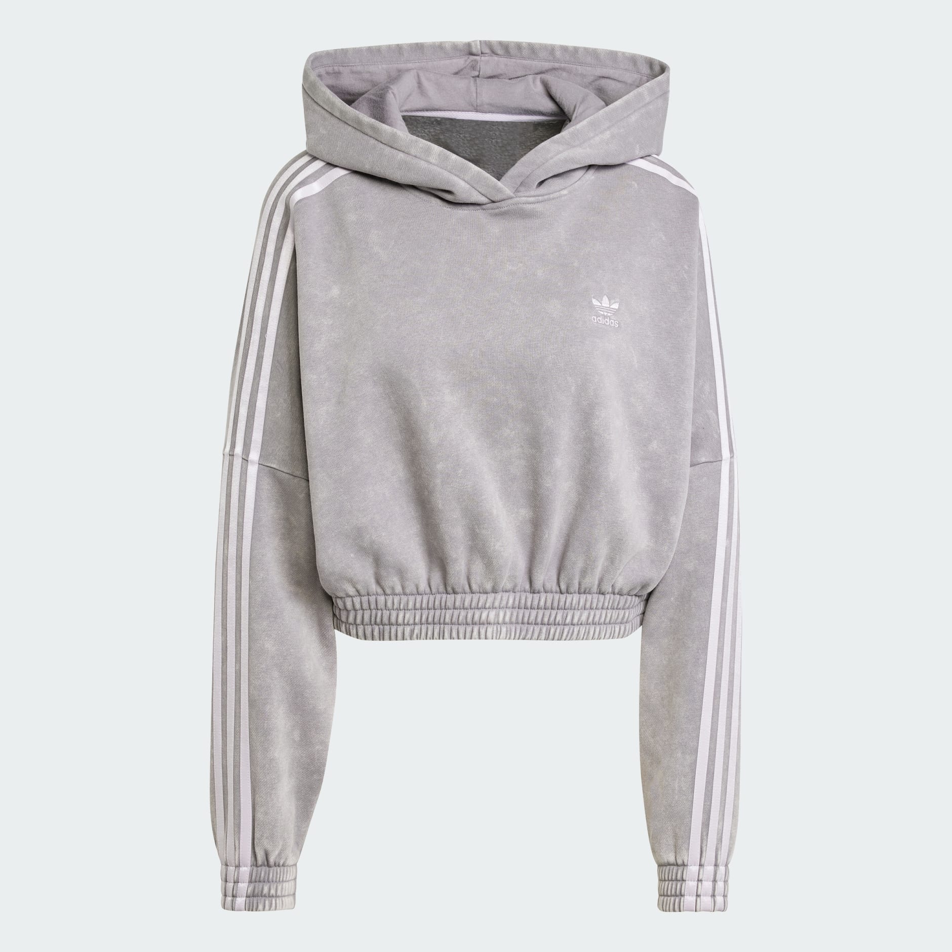 Washed-Out Crop Oversized Zip Hoodie