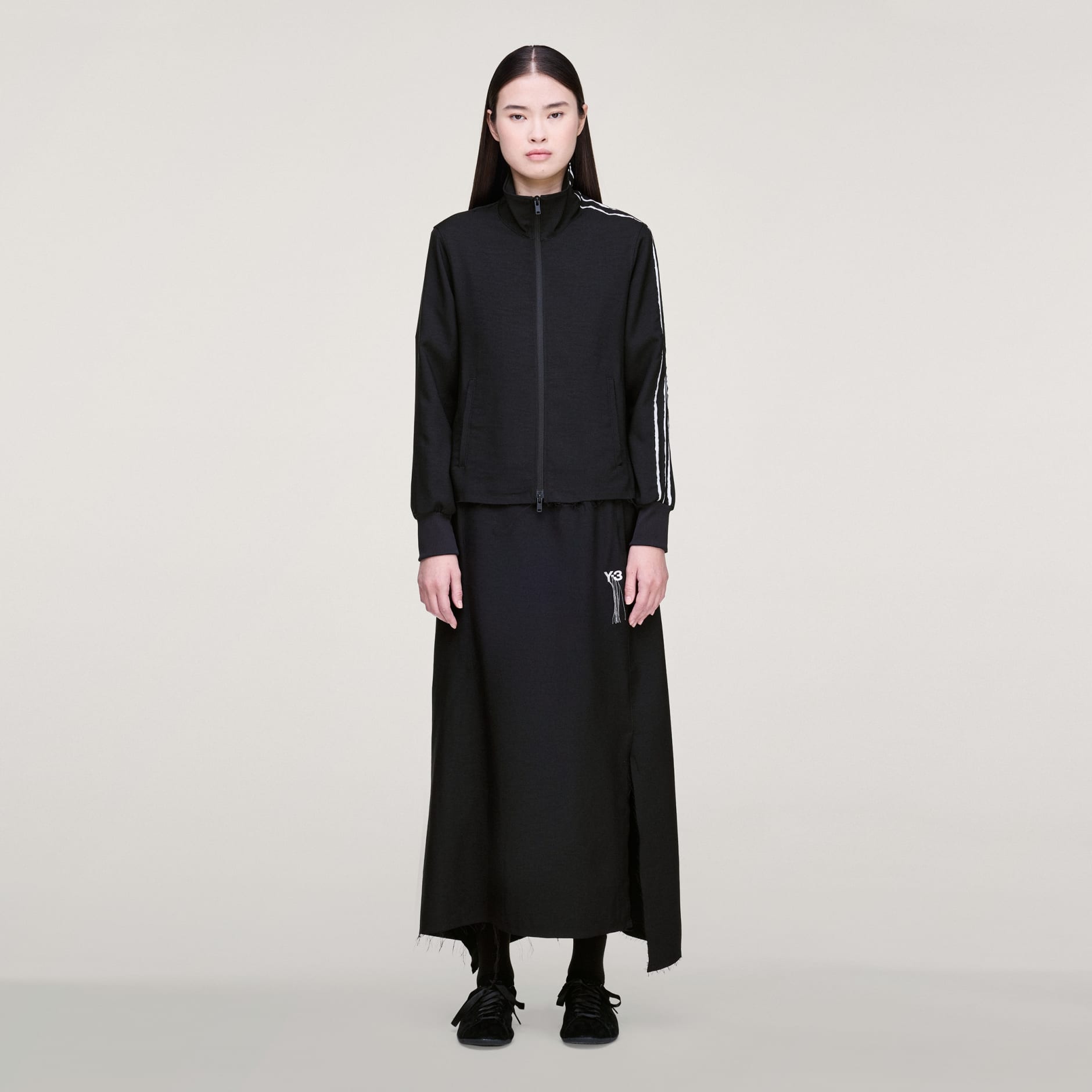 Y-3 SPORT UNIFORM RAW CUT 3 STRIPES SKIRT