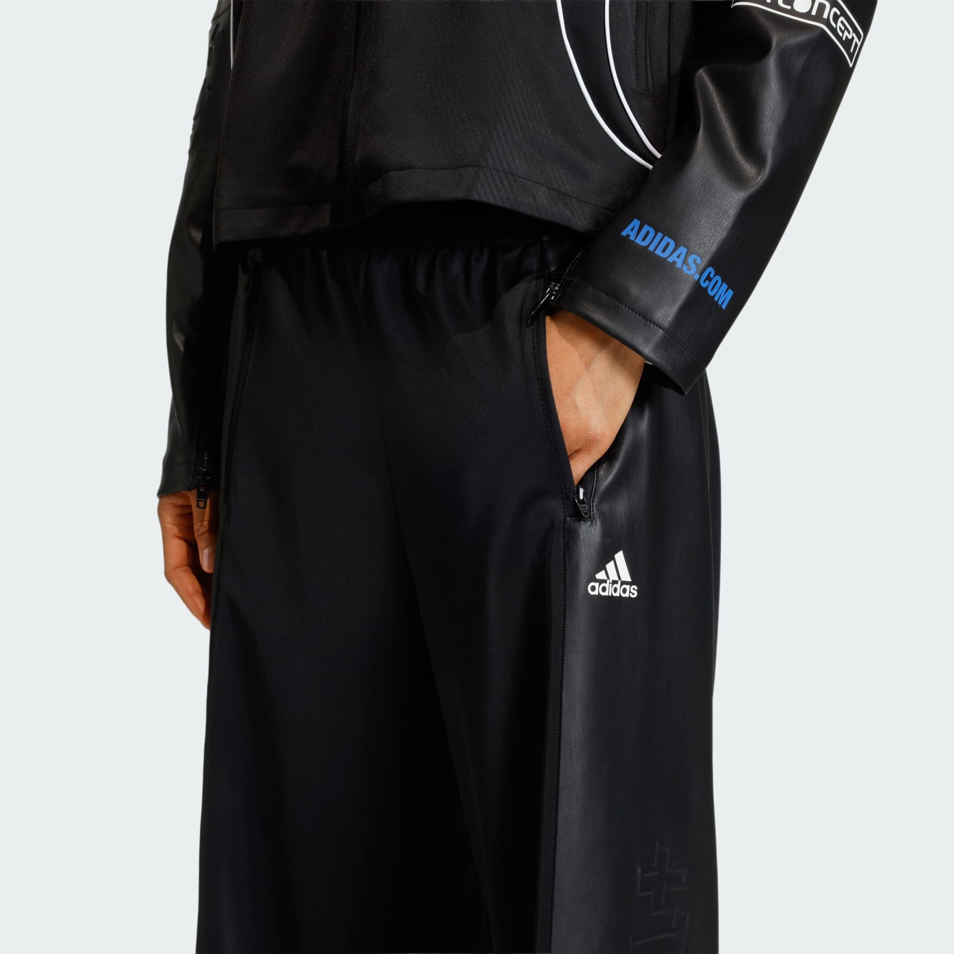 TEAMGEIST FAUX LEATHER TRACK PANTS