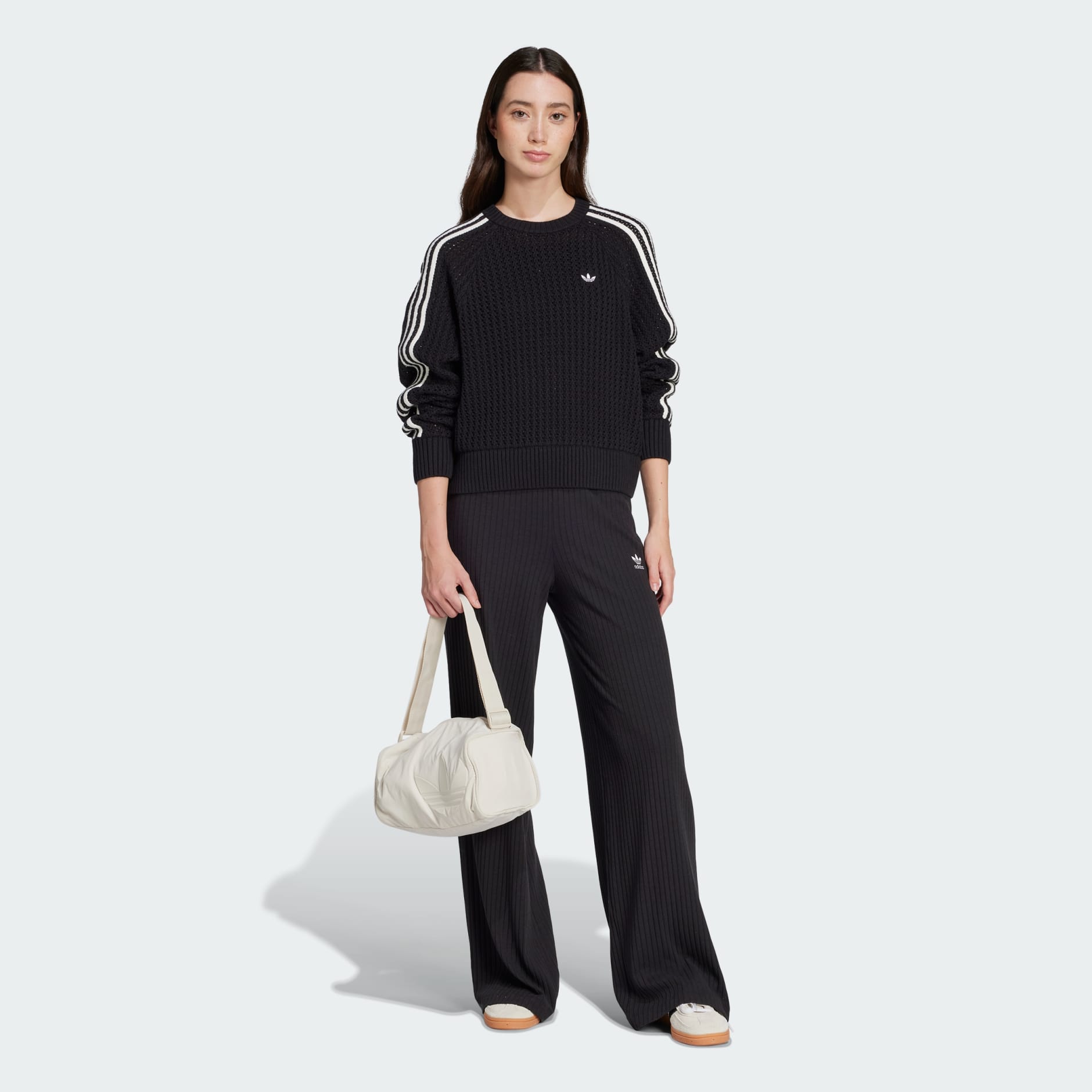 CLOTHING - Adicolor Knitted Crew Sweatshirt - Black | adidas
