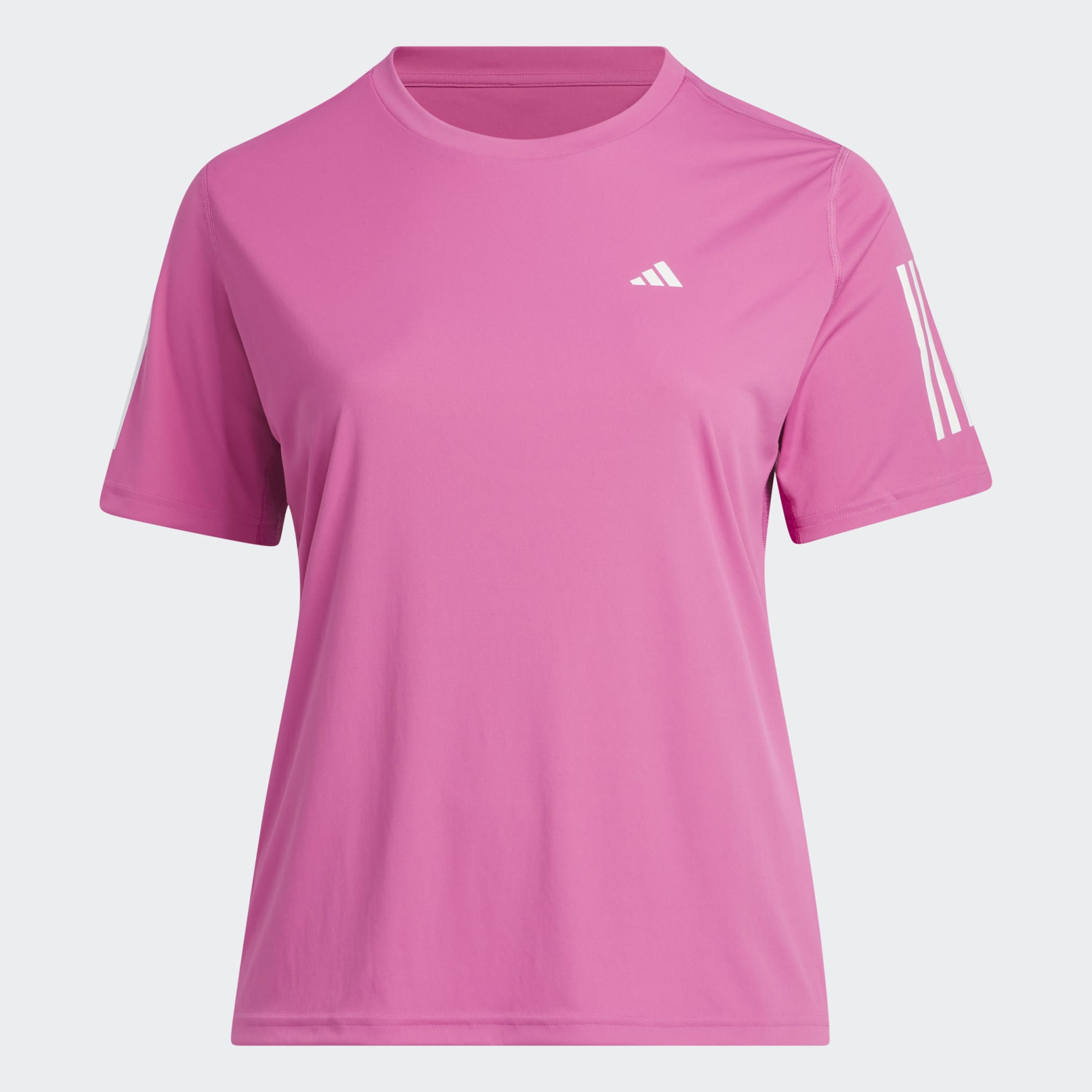 Clothing - Own the Run Tee (Plus Size) - Pink | adidas South Africa