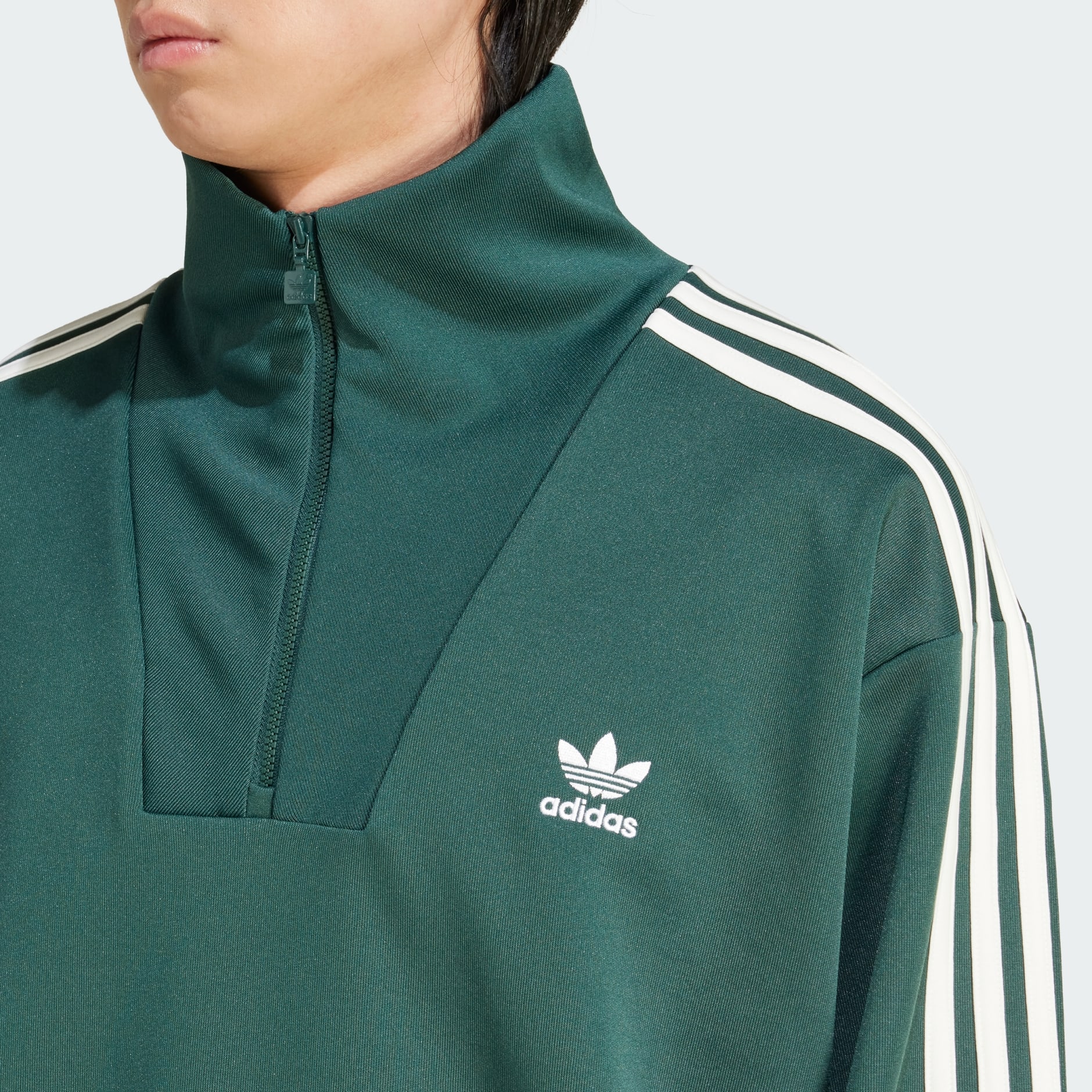 Men s Clothing Adicolor Funnel Neck Track Top Green adidas Saudi Arabia