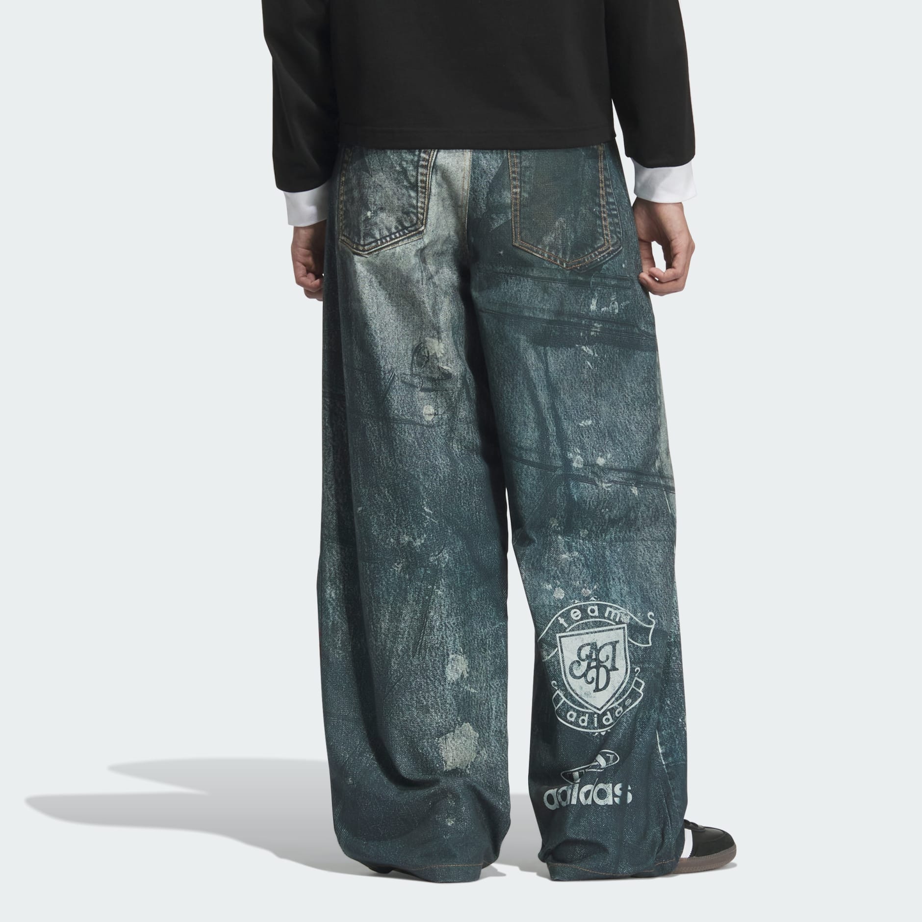 TEAM ADIDAS 印花牛仔布長褲