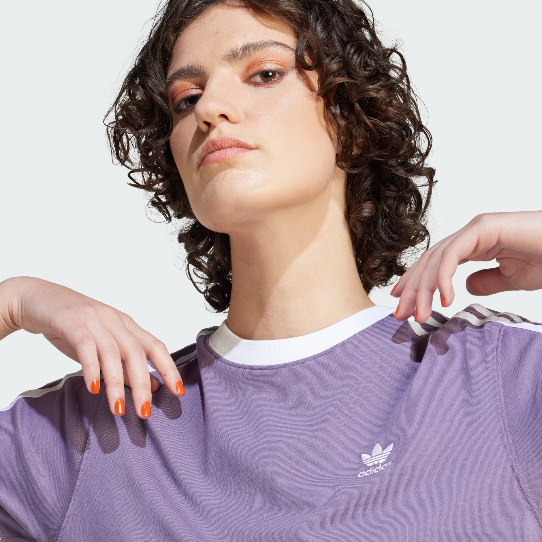adidas Adicolor Classics 3-Stripes Tee - Purple | adidas UAE