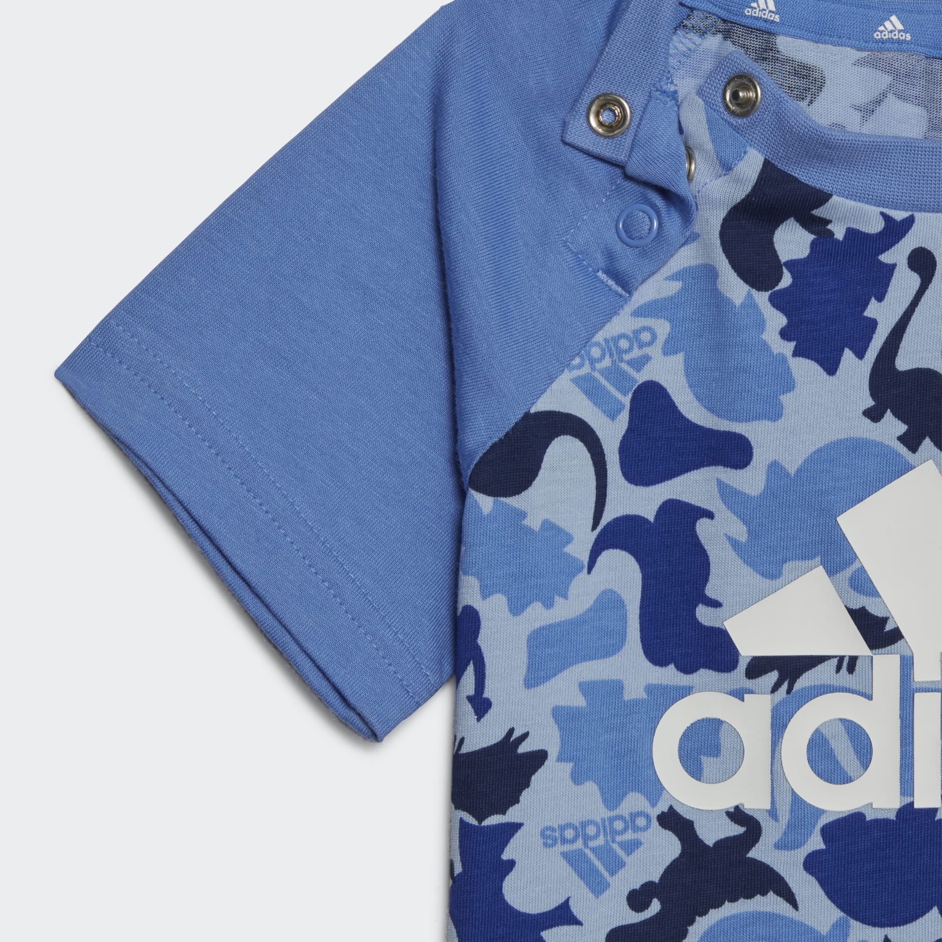 Kids Clothing - Dino Camo Blue Allover Set | Tee adidas Short Print Oman - and