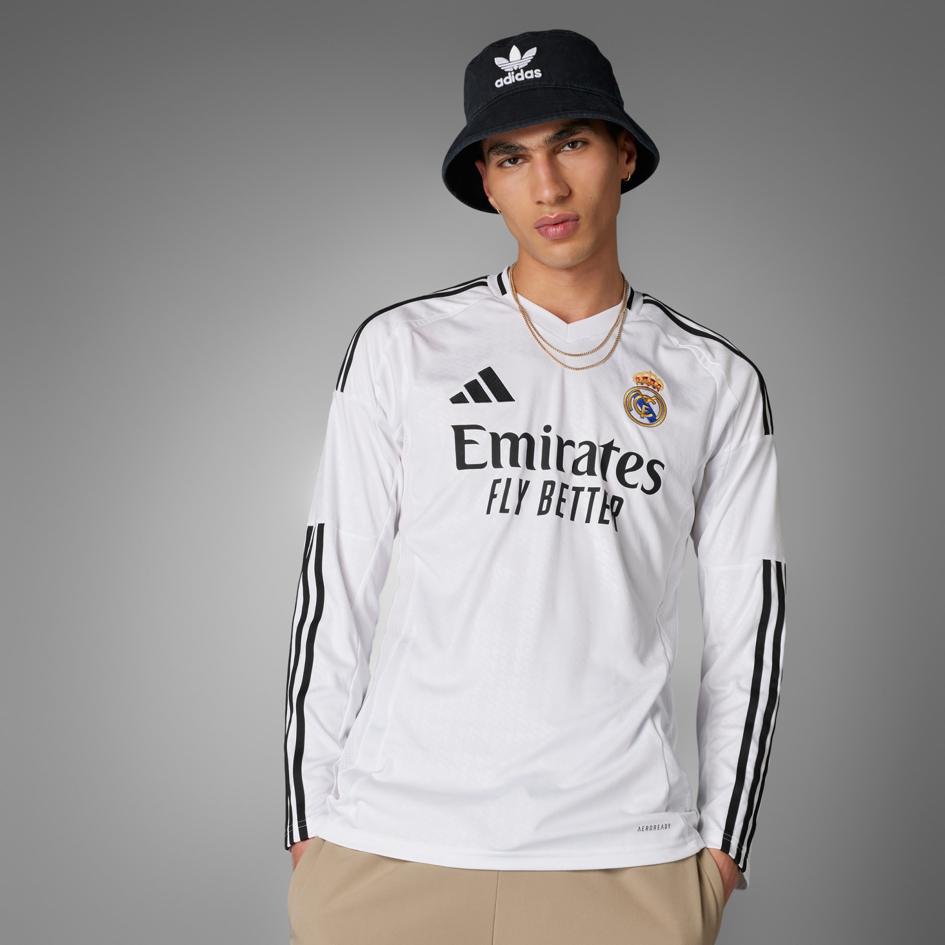 Adidas Real Madrid 24/25 Long Sleeve Home Jersey - White | Adidas UAE