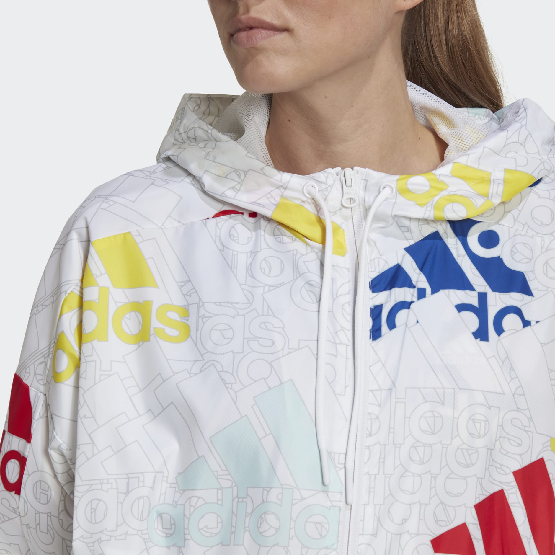 Women's Clothing - Essentials Multi-Colored Logo Loose Fit - White adidas Oman