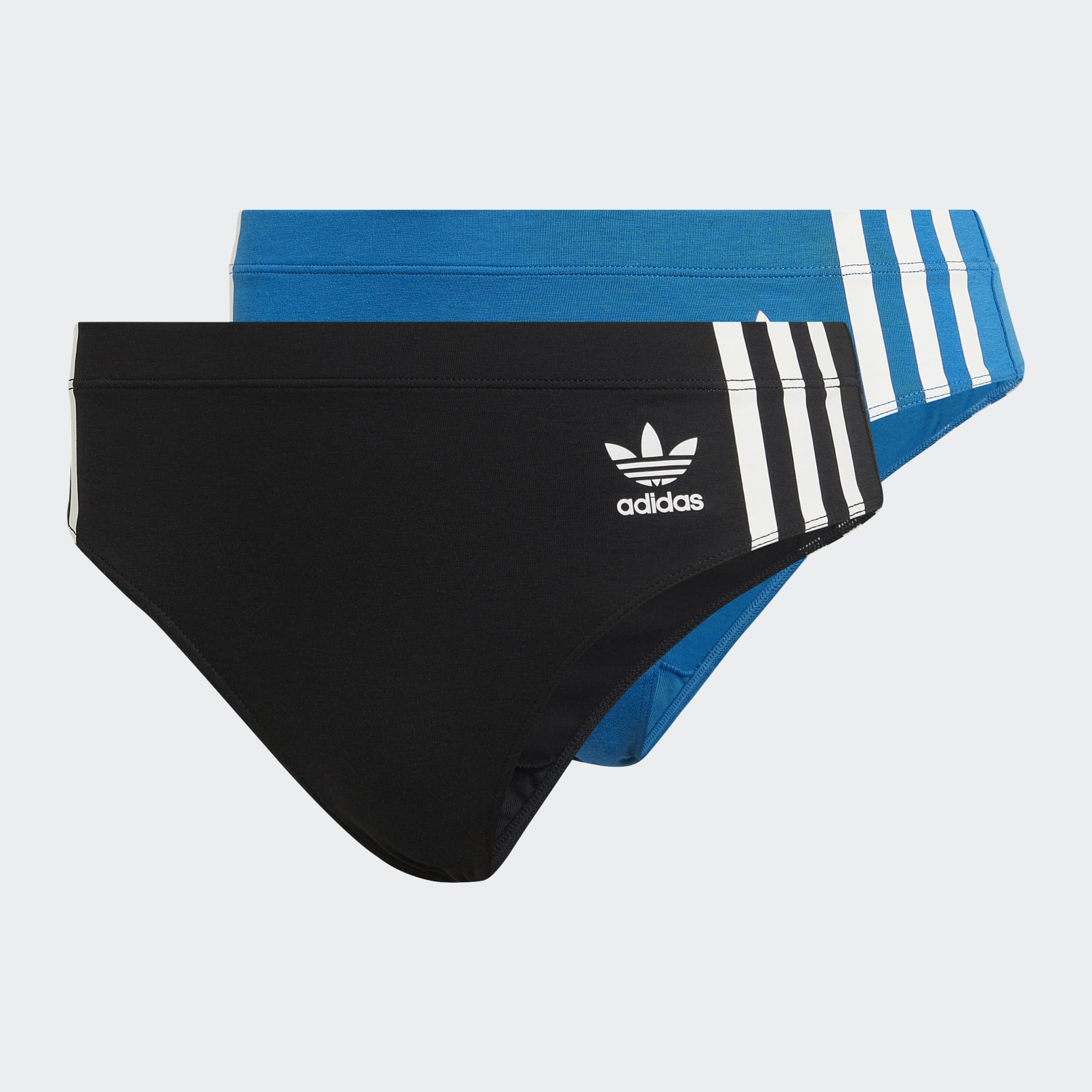 adidas Adicolor Comfort Flex Cotton Wide Side Thong Briefs 2 Pairs Black adidas UAE