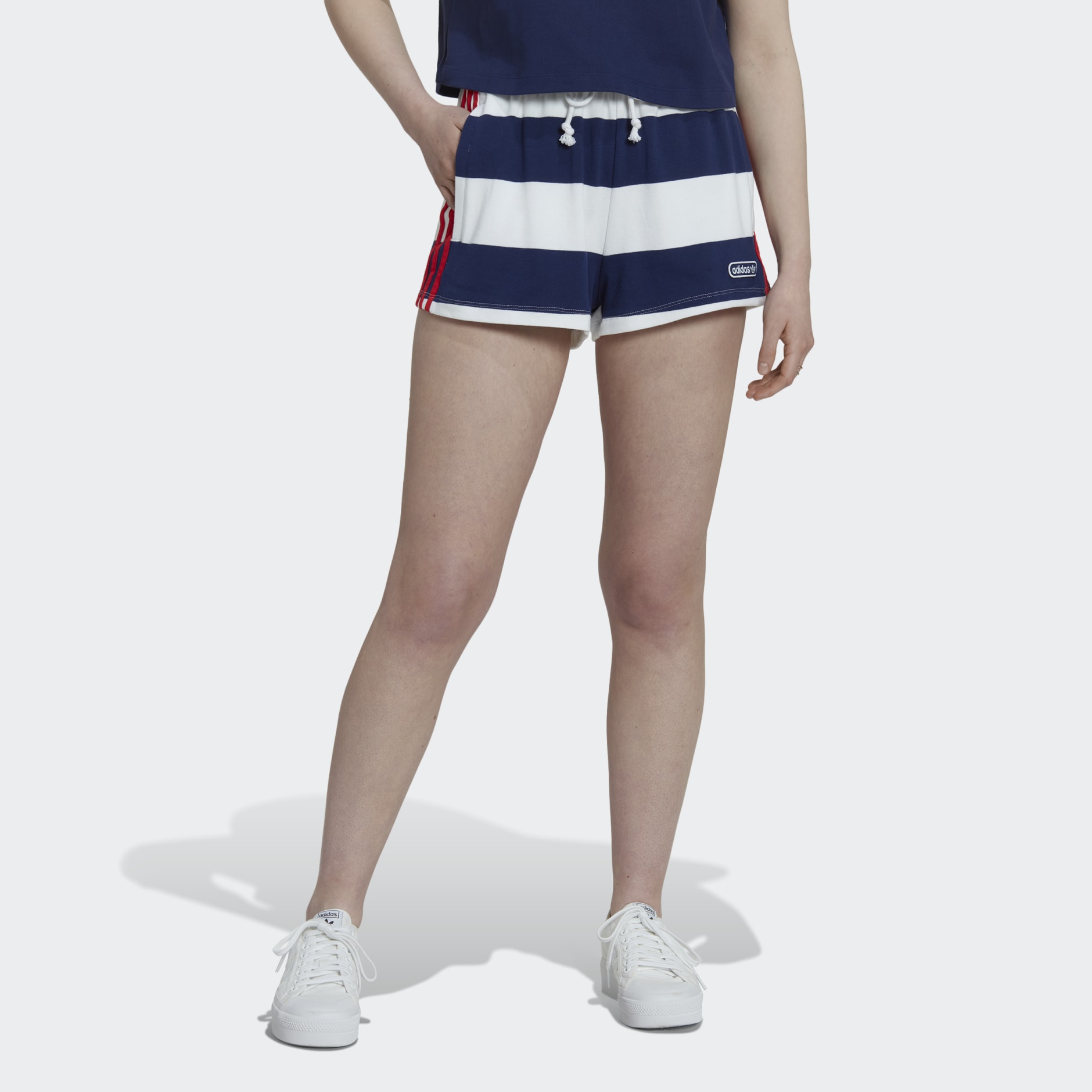 Mid Waist Striped Shorts