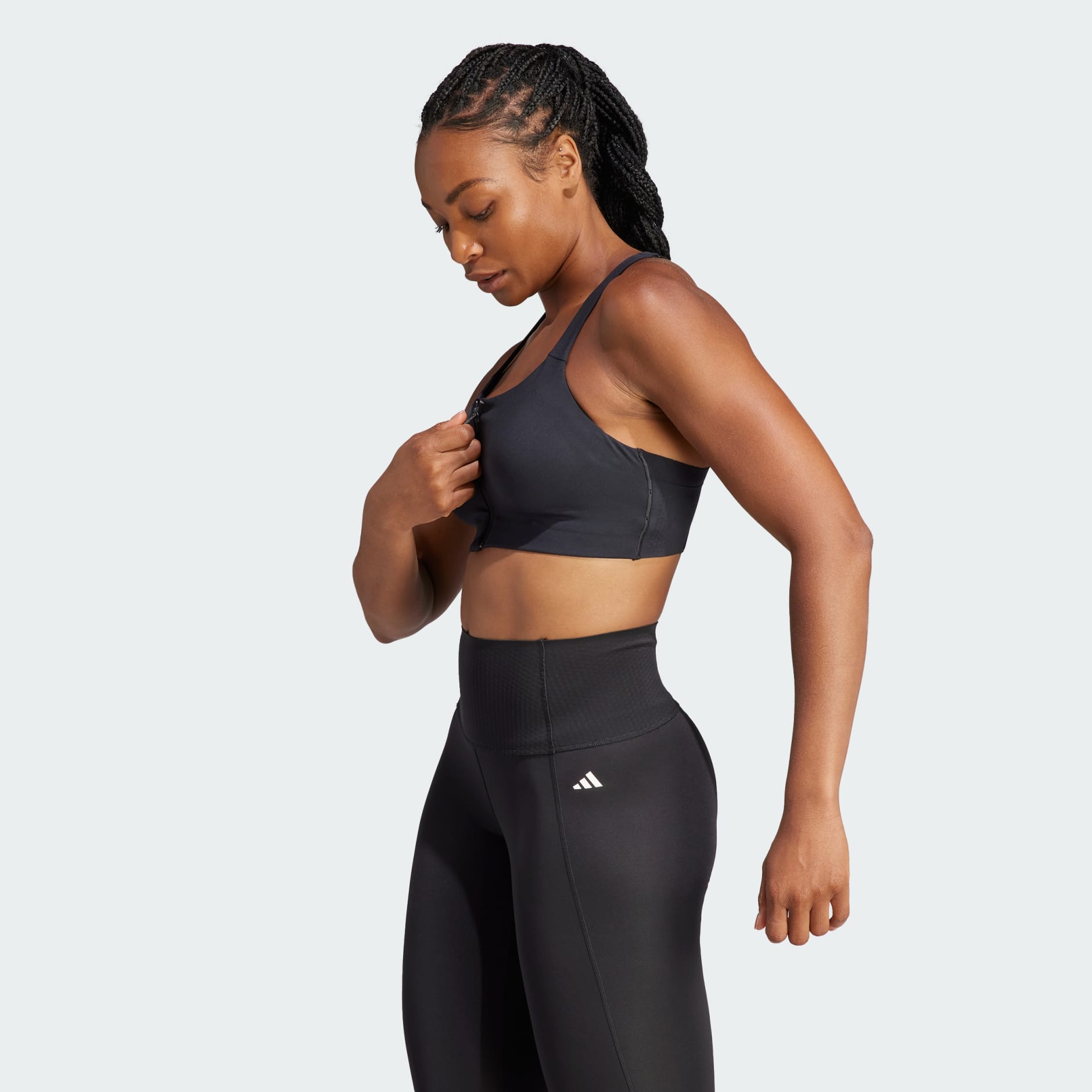 adidas TLRD Impact Luxe High-Support Zip Bra - Black