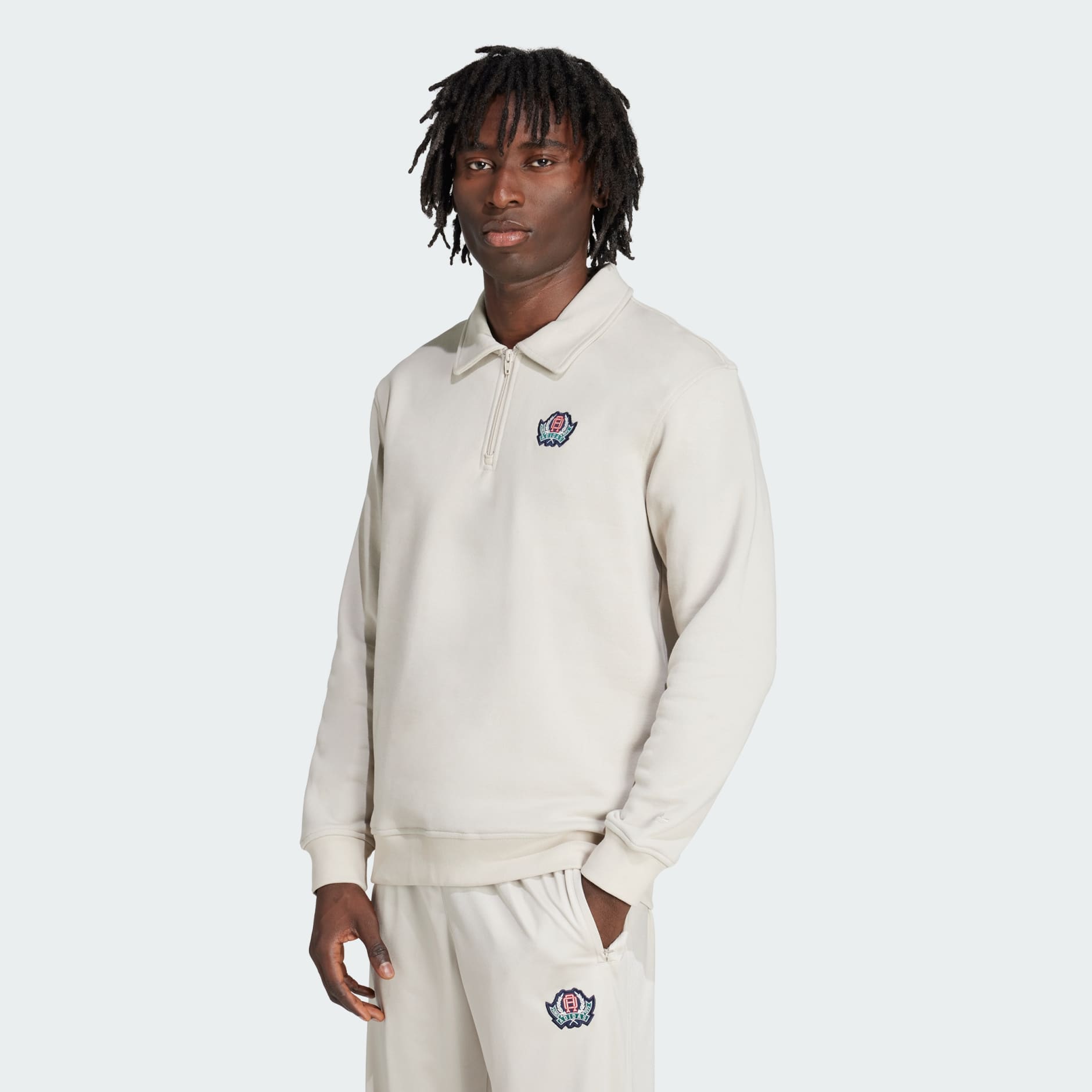 Sweatshirts - Varsity Loose Half-Zip - Beige | adidas Oman