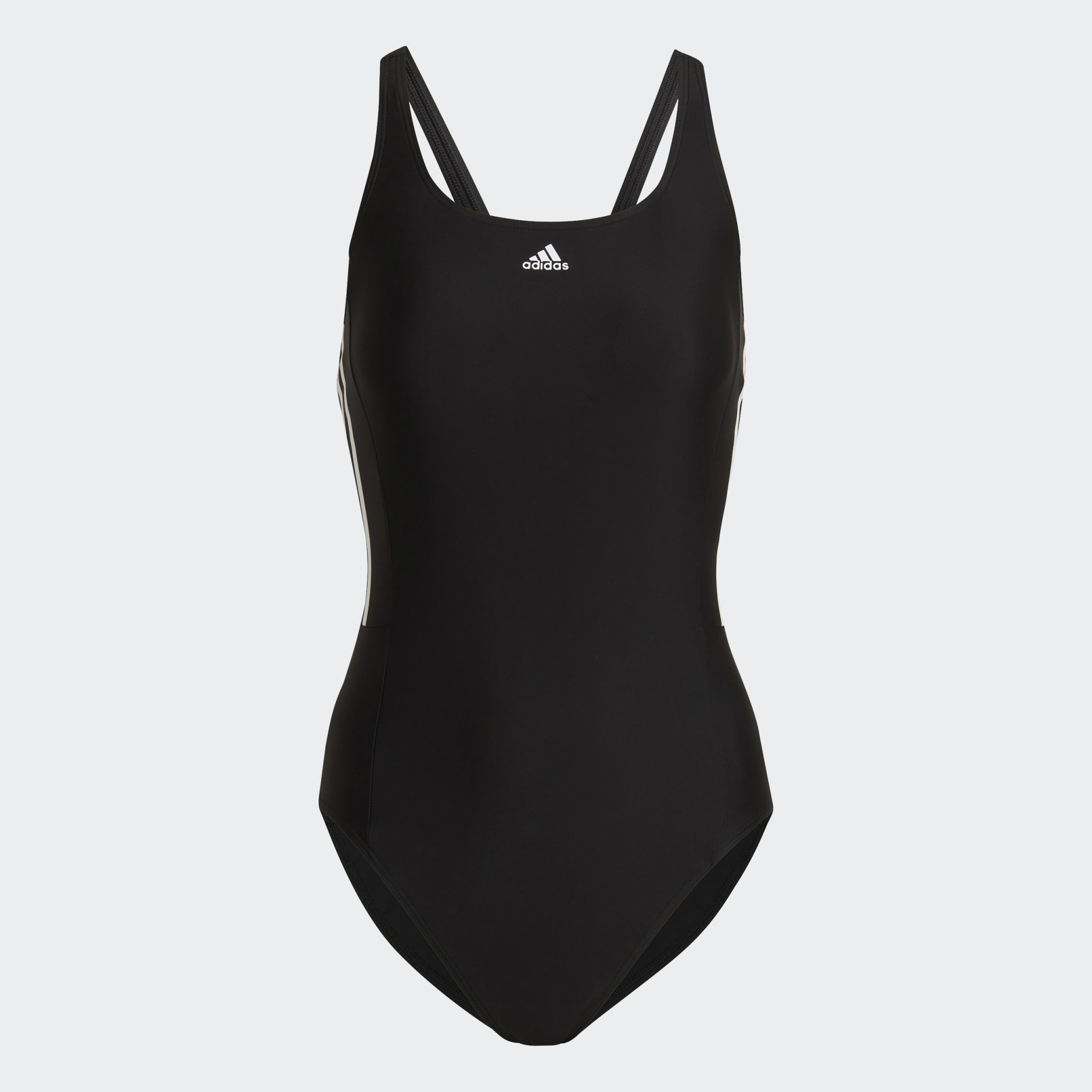 Clothing - Mid Padded 3-Stripes Swimsuit - Black | adidas South Africa
